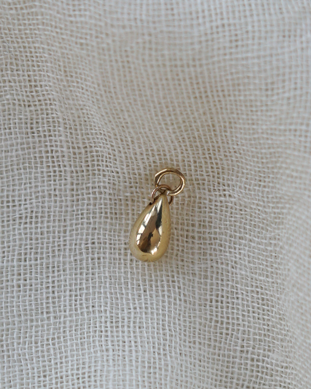 14k Gold Teardrop Charm