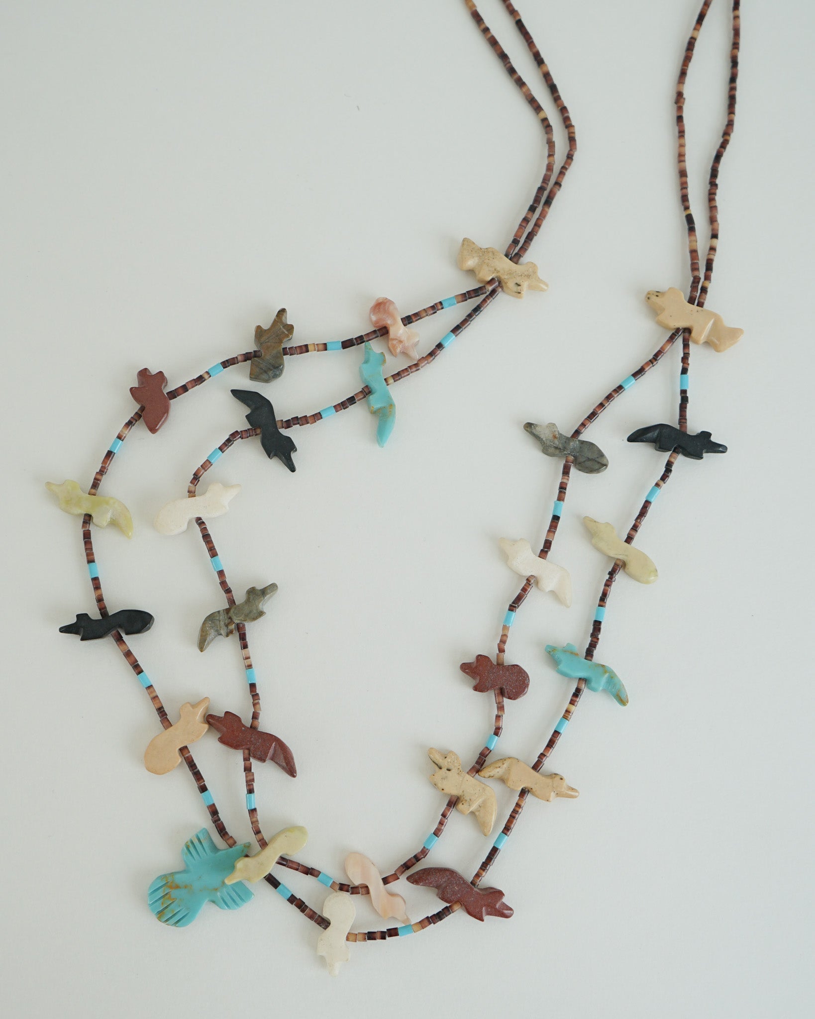 Double Strand Native American Fetish Necklace