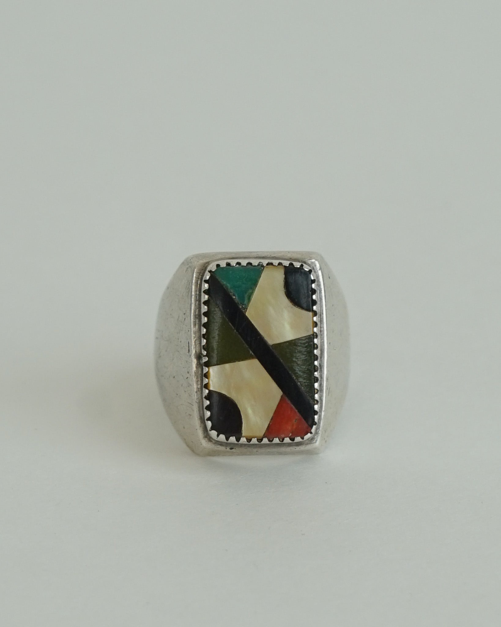 Silver Signet Ring w/ Turquoise