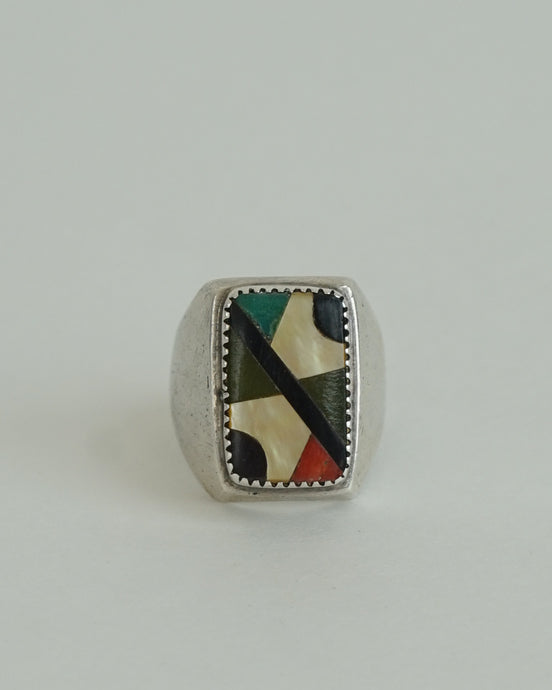 Silver Signet Ring w/ Turquoise
