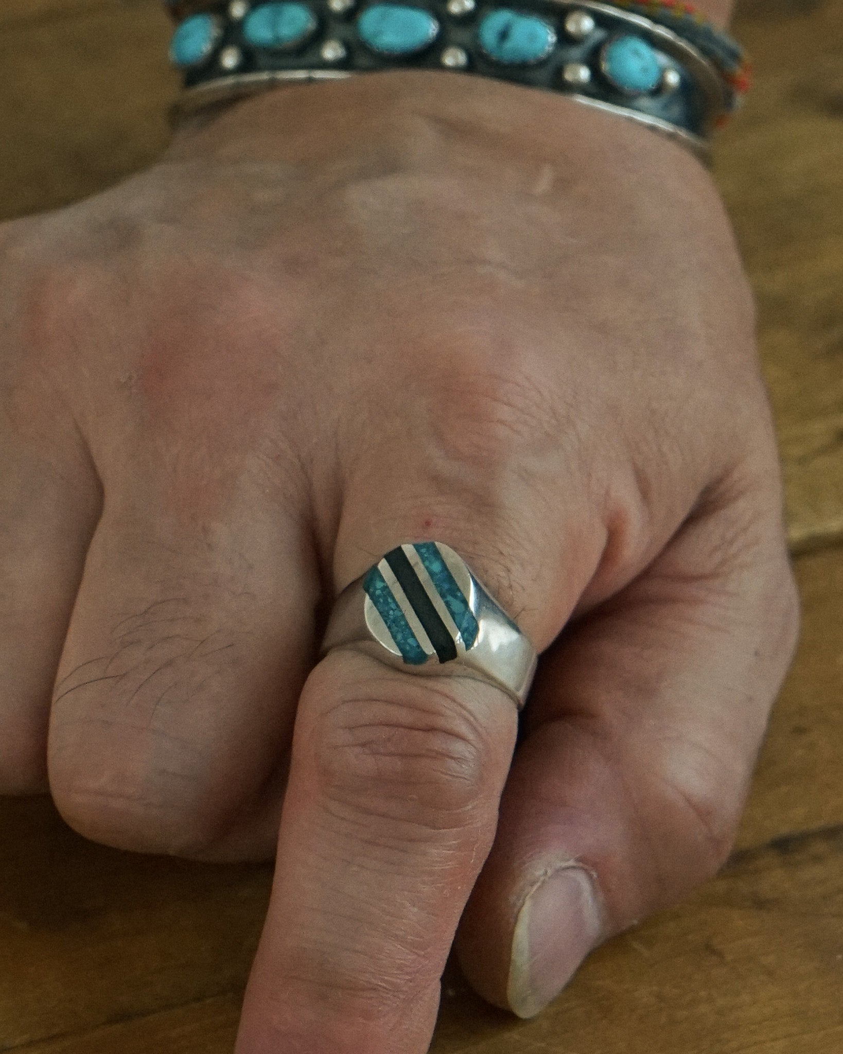 Silver Signet Ring w/ Turquoise