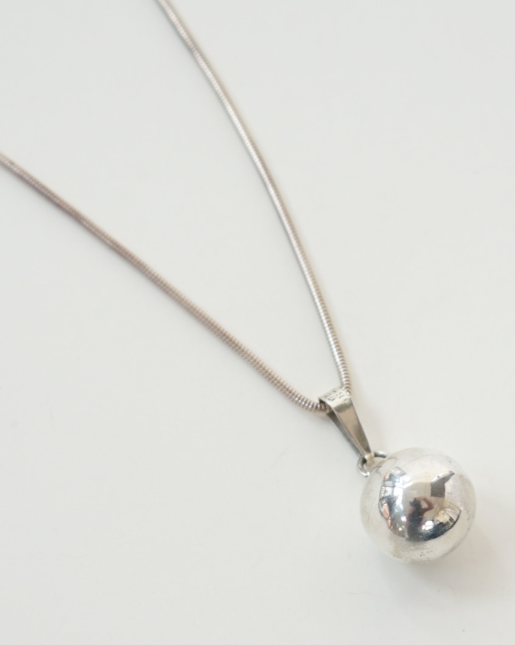 Silver Necklace w/ Ball Charm