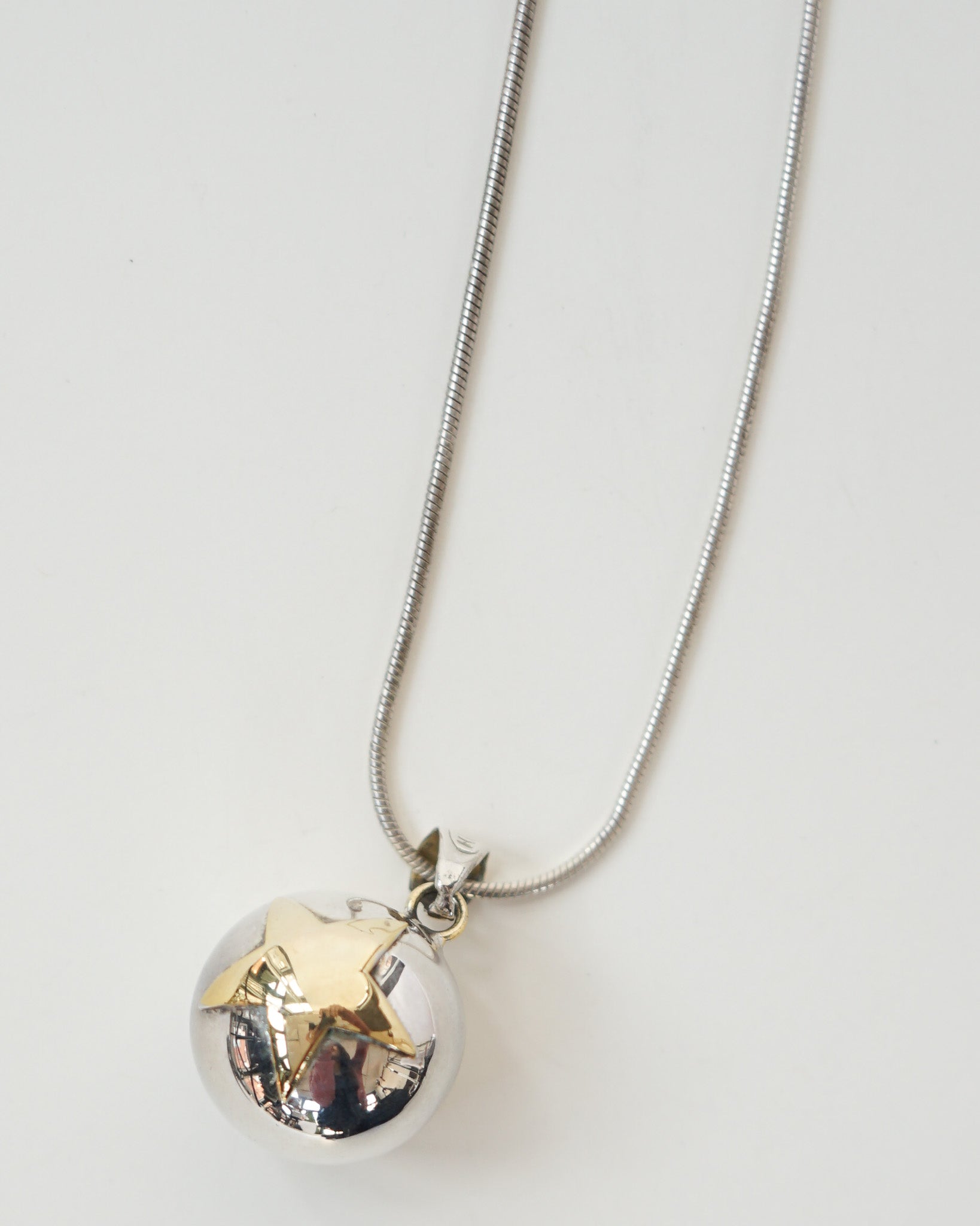 Silver Necklace w/ Ball Charm