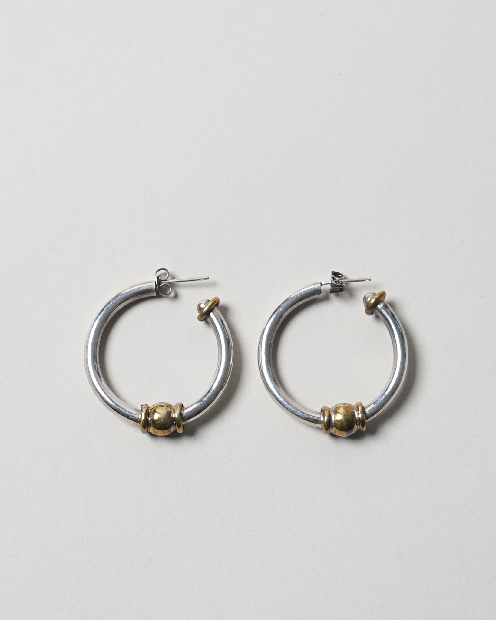 Silver x Brass Hoop Earrings