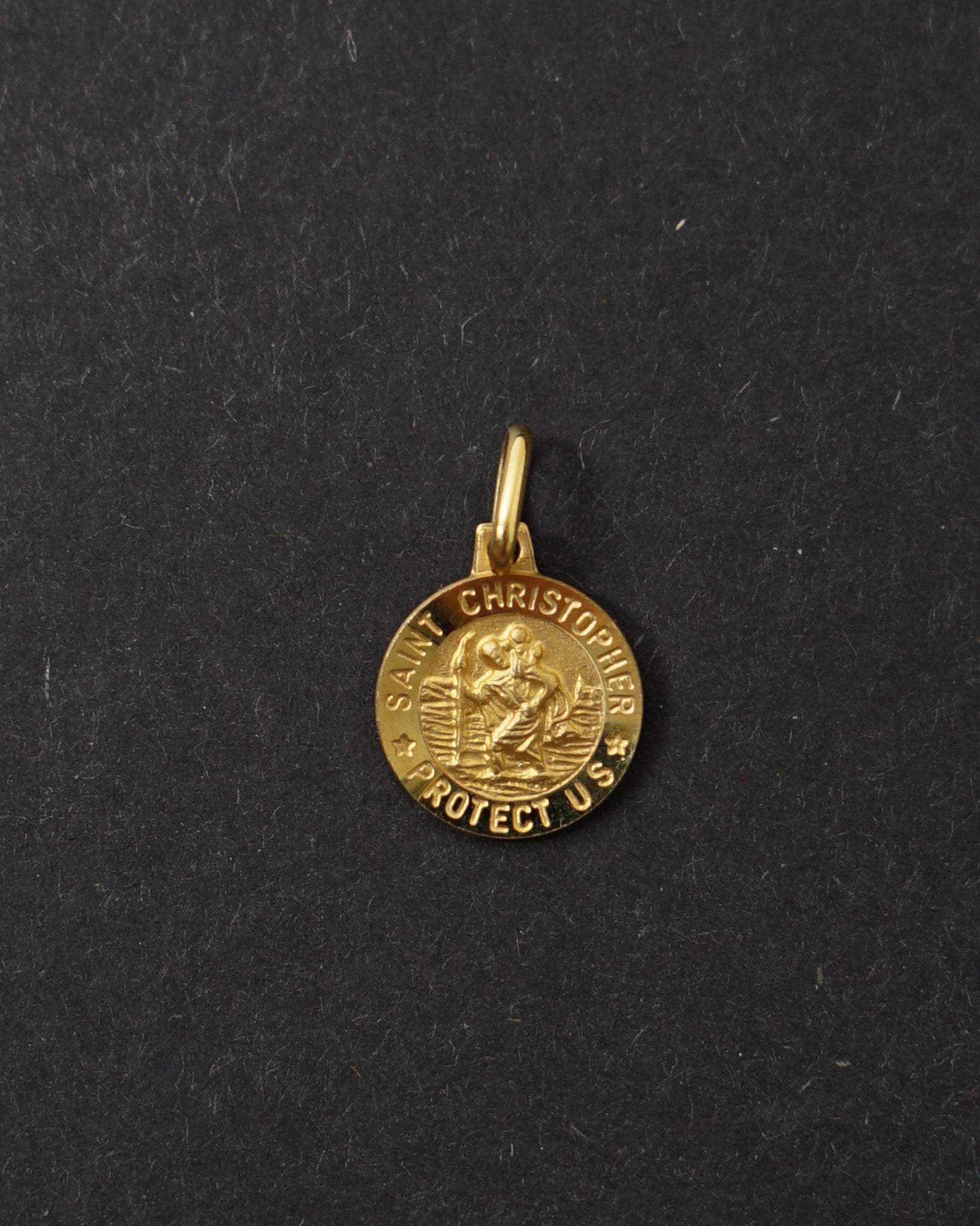 14k Gold St. Christopher Coin Charm