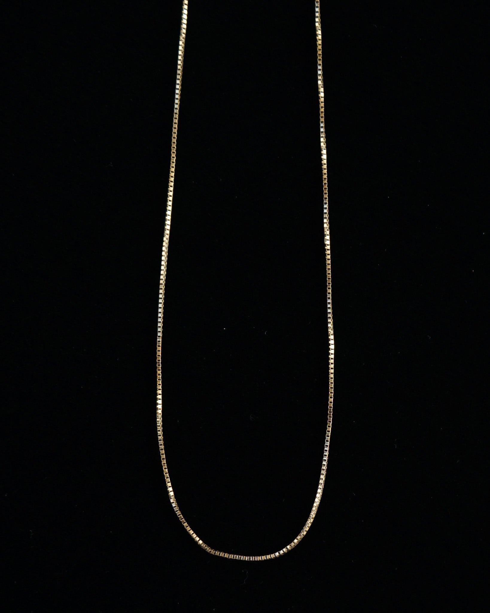 14k Gold Box Chain Necklace