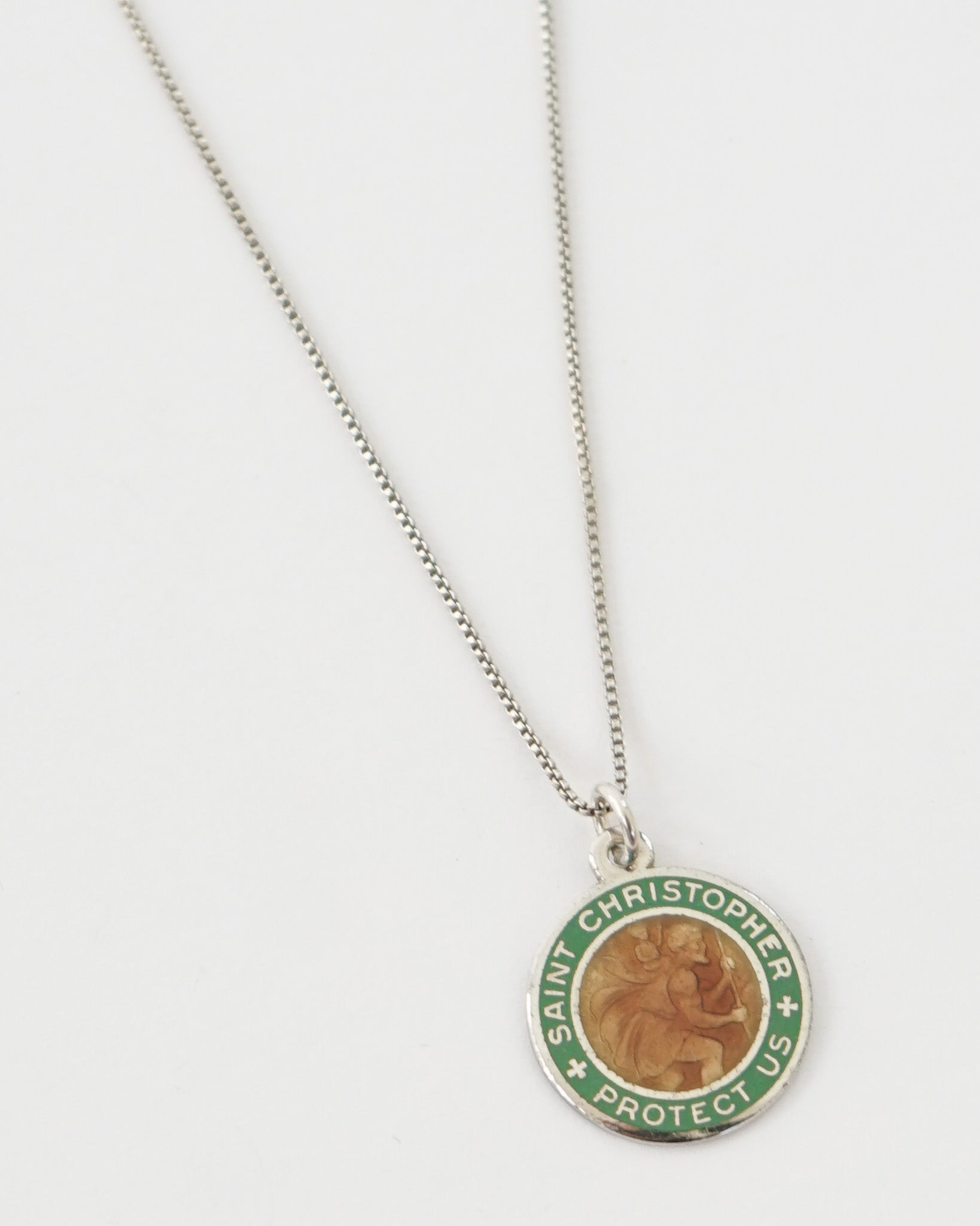 Silver Necklace w/ St. Chritopher Charm
