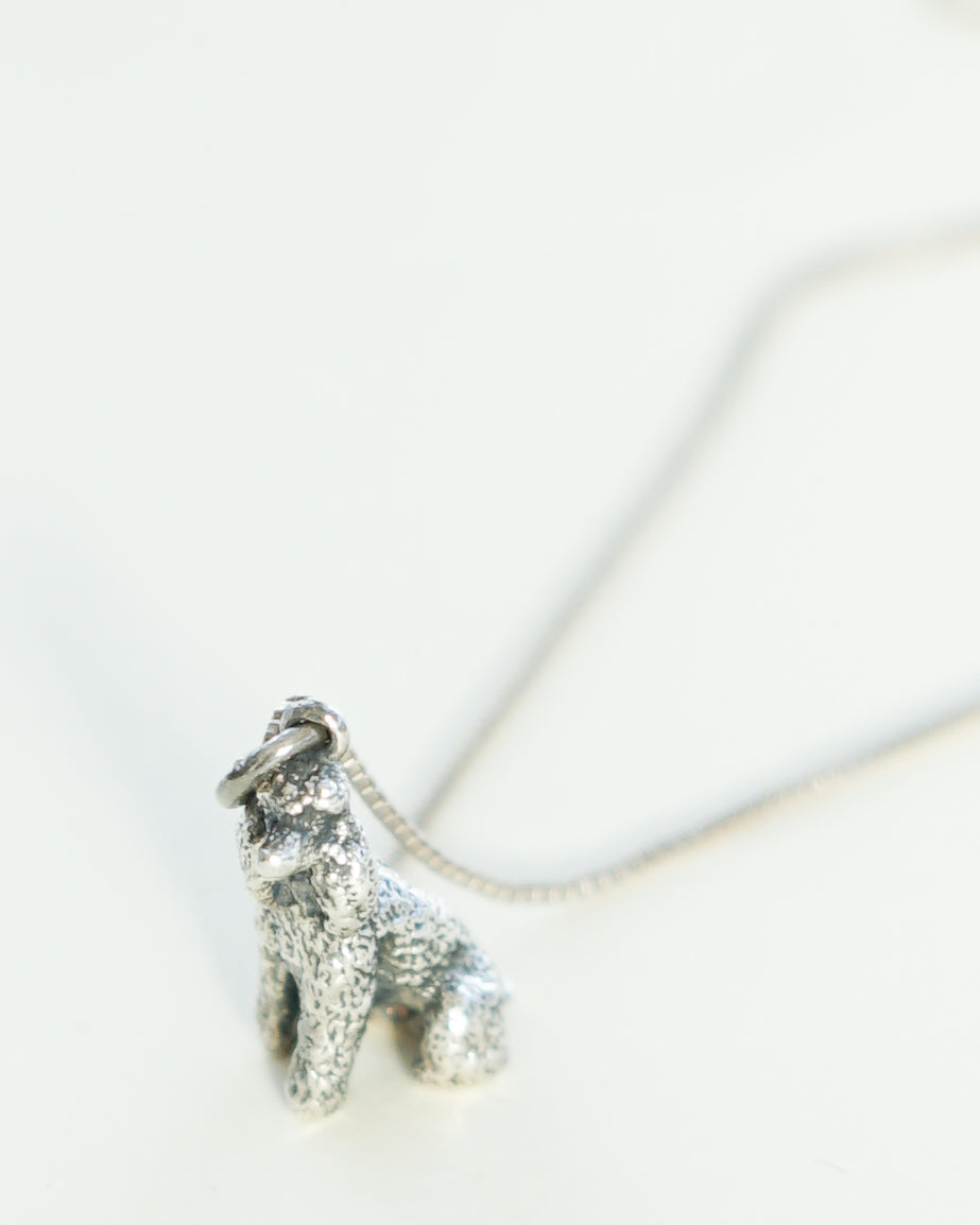 Silver Chain Necklace w/ Dog Charm