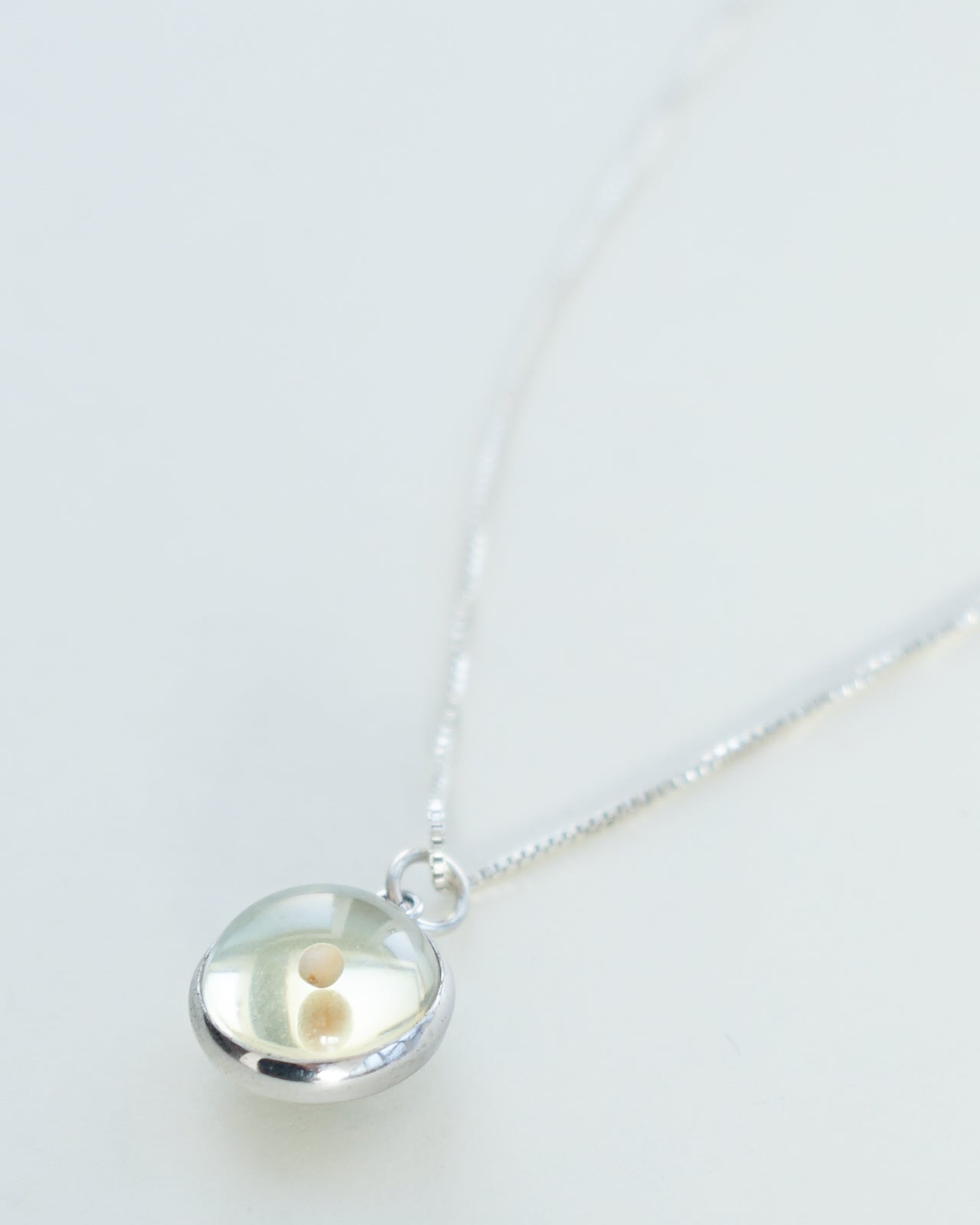 Silver Chain Necklace w/ Mustard Seed Charm