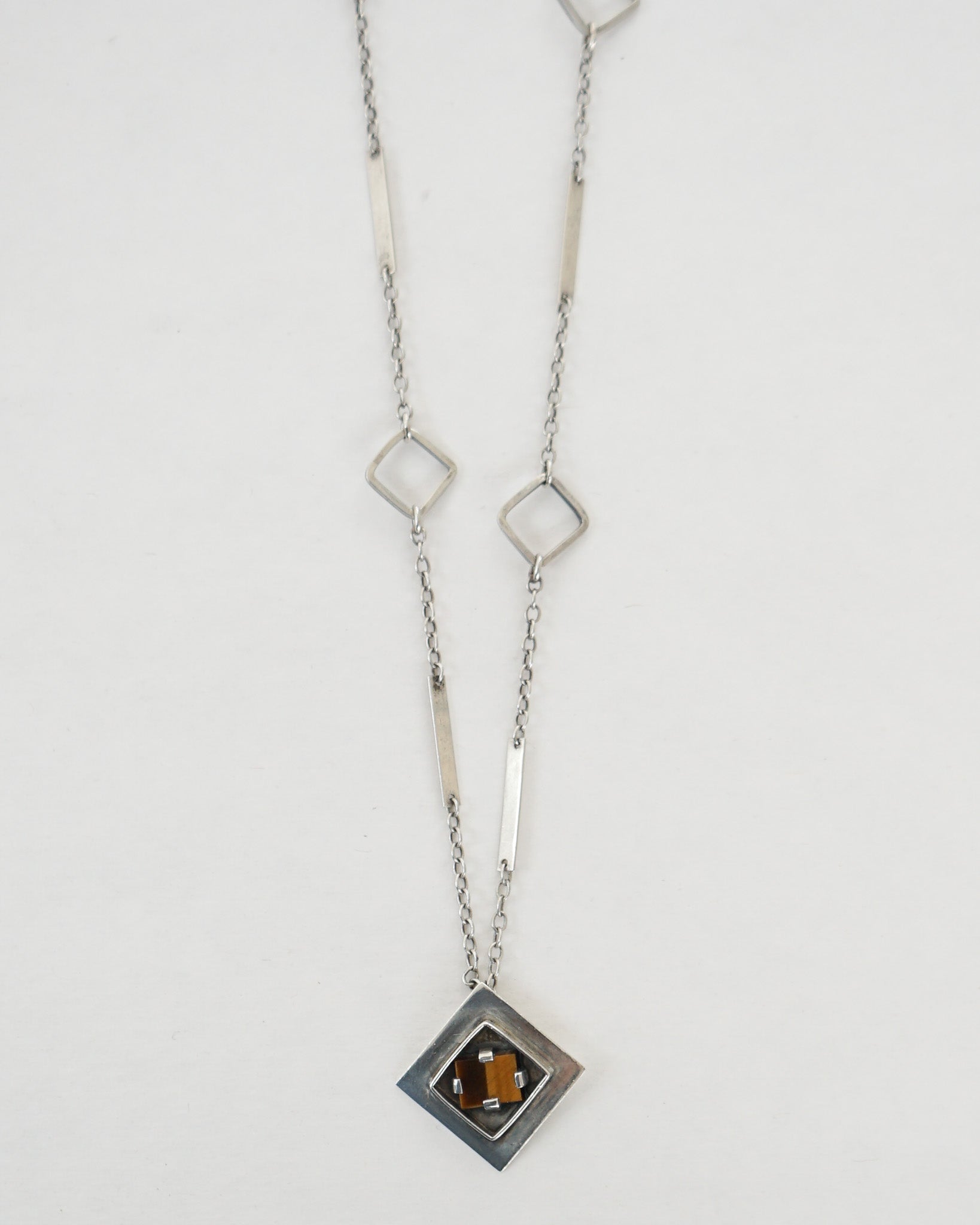 Silver Necklace w/ Tigereye