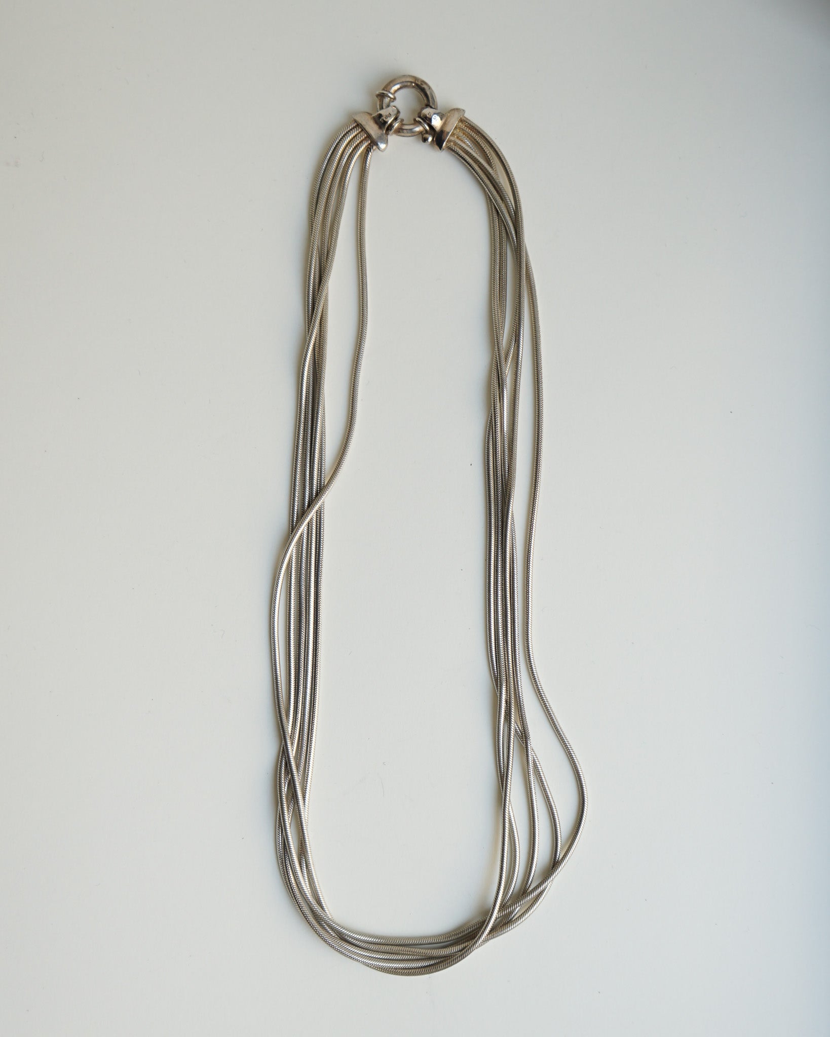 Silver 5 Snake Chain Necklace