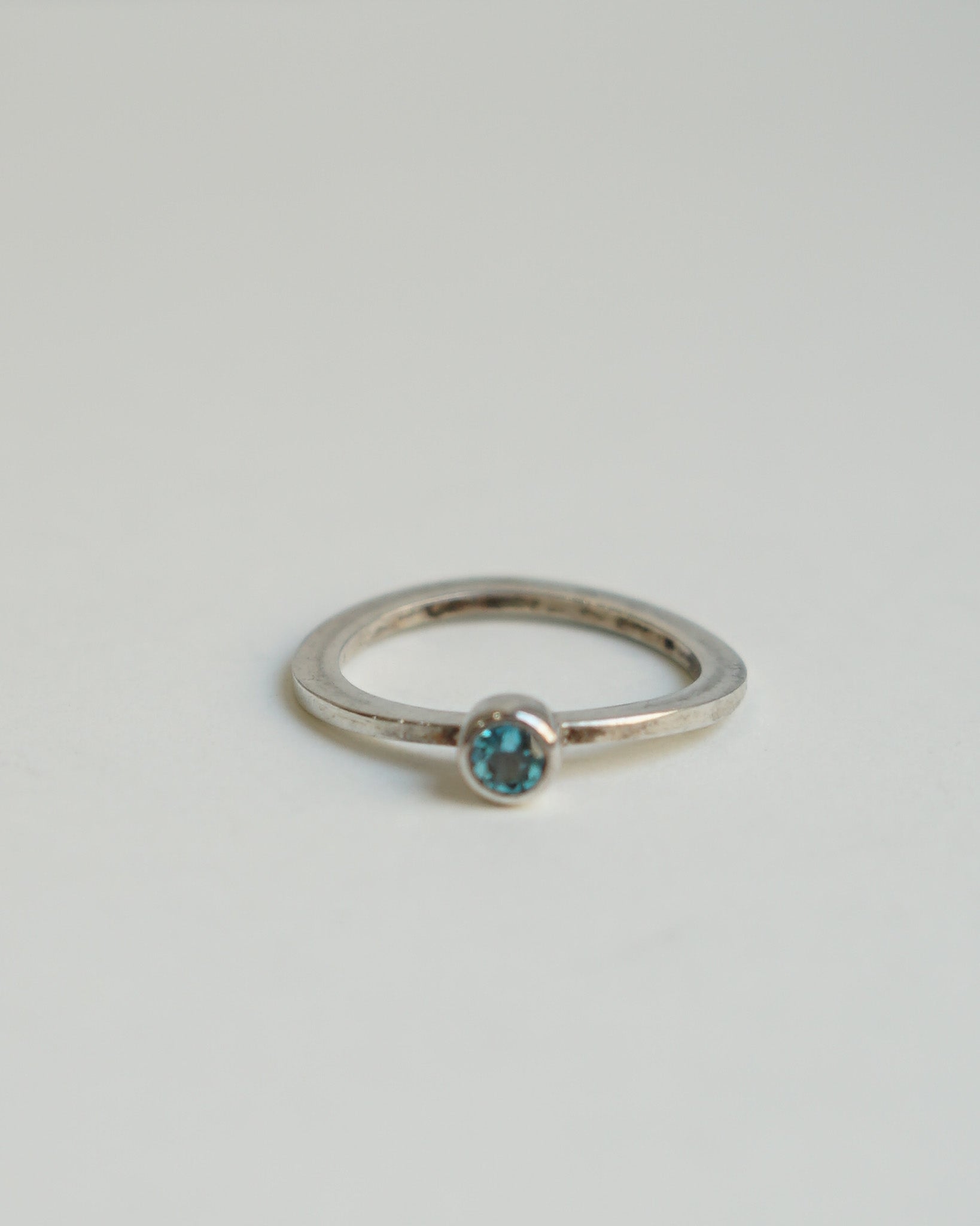 Silver Ring w/ Blue Topaz / size: 8