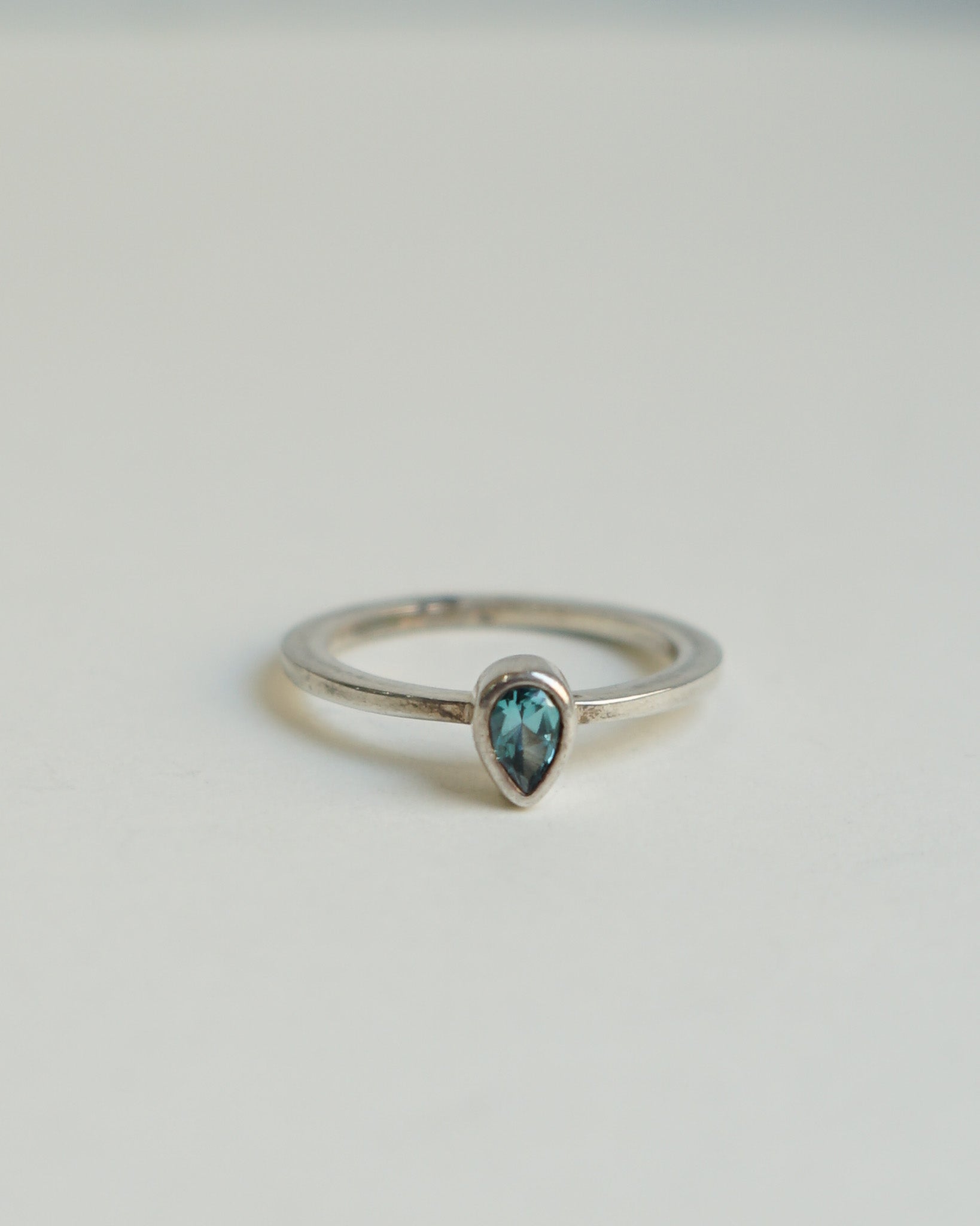 Silver Ring w/ Blue Topaz / size: 8