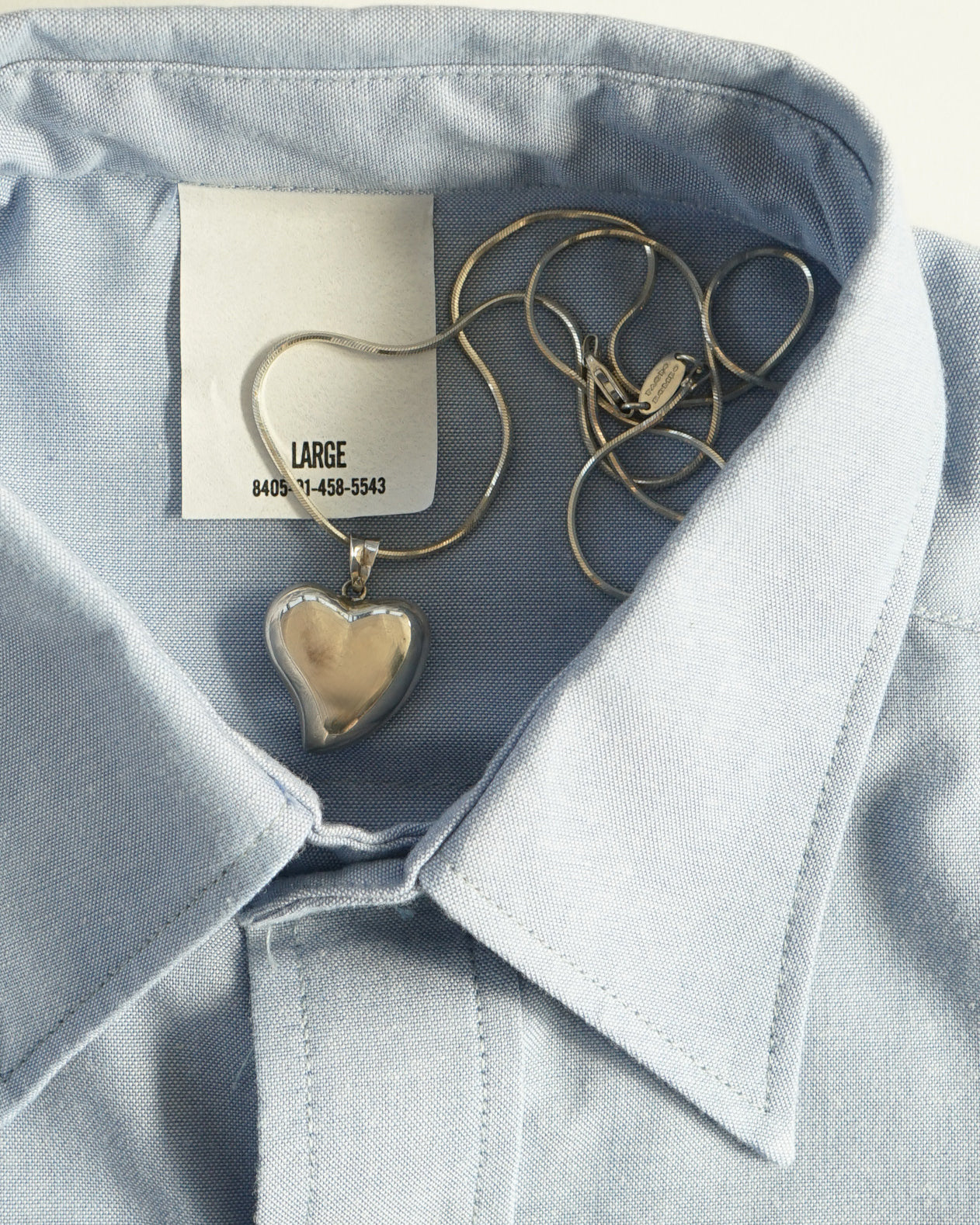 Silver Chain Necklace w/ Heart Charm