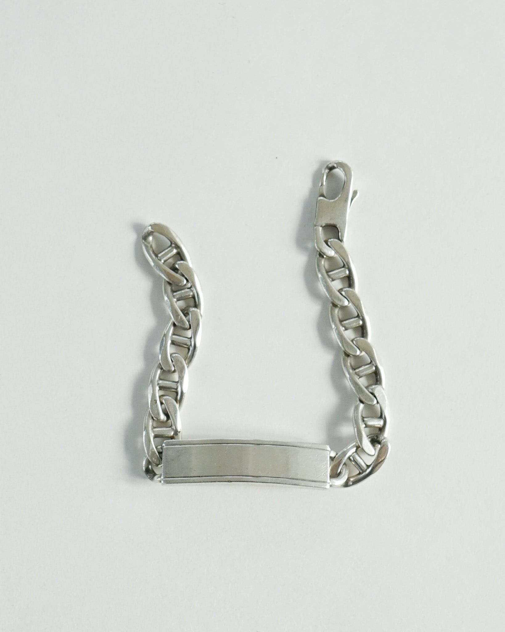 Silver ID Anchor Chain Bracelet