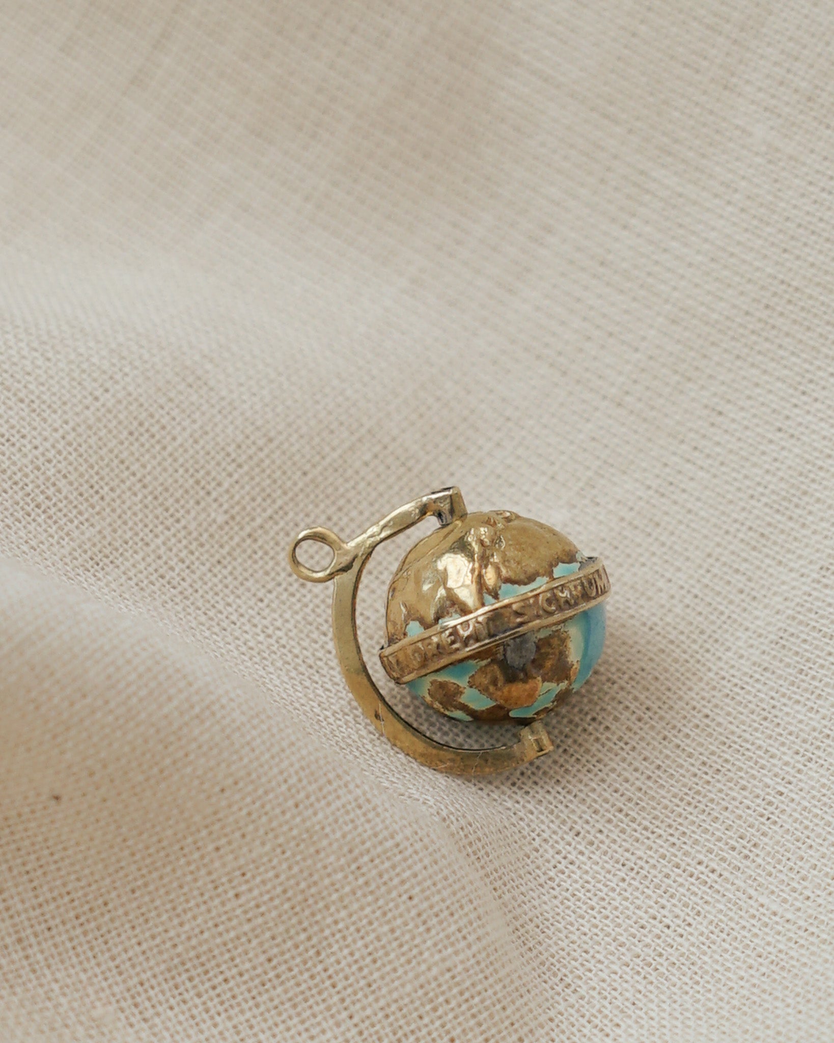 14k Gold Globe Charm
