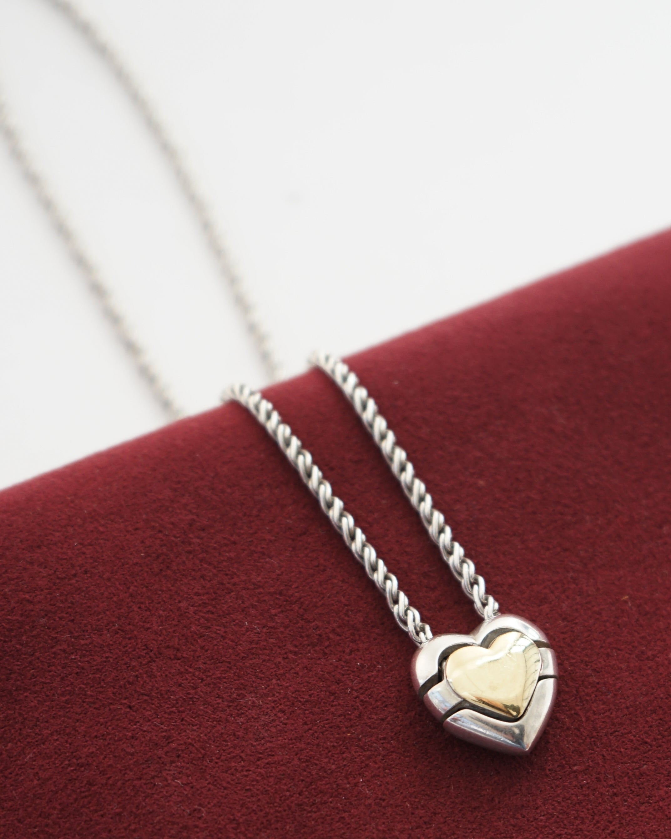 Silver x 18k Gold Slide Heart Puzzle Necklace