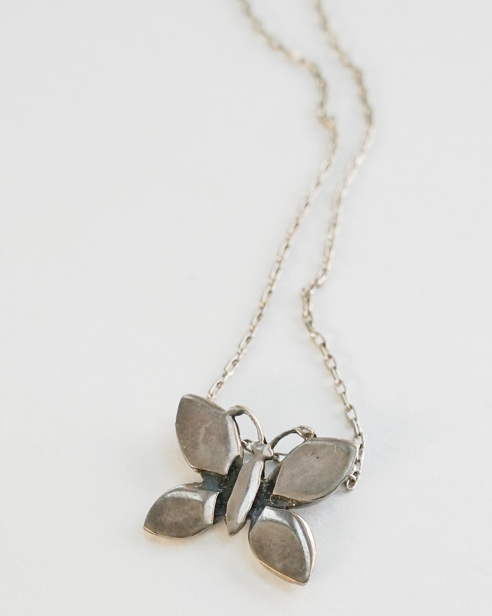 Silver Chain Necklace w/ Butterfly Charm