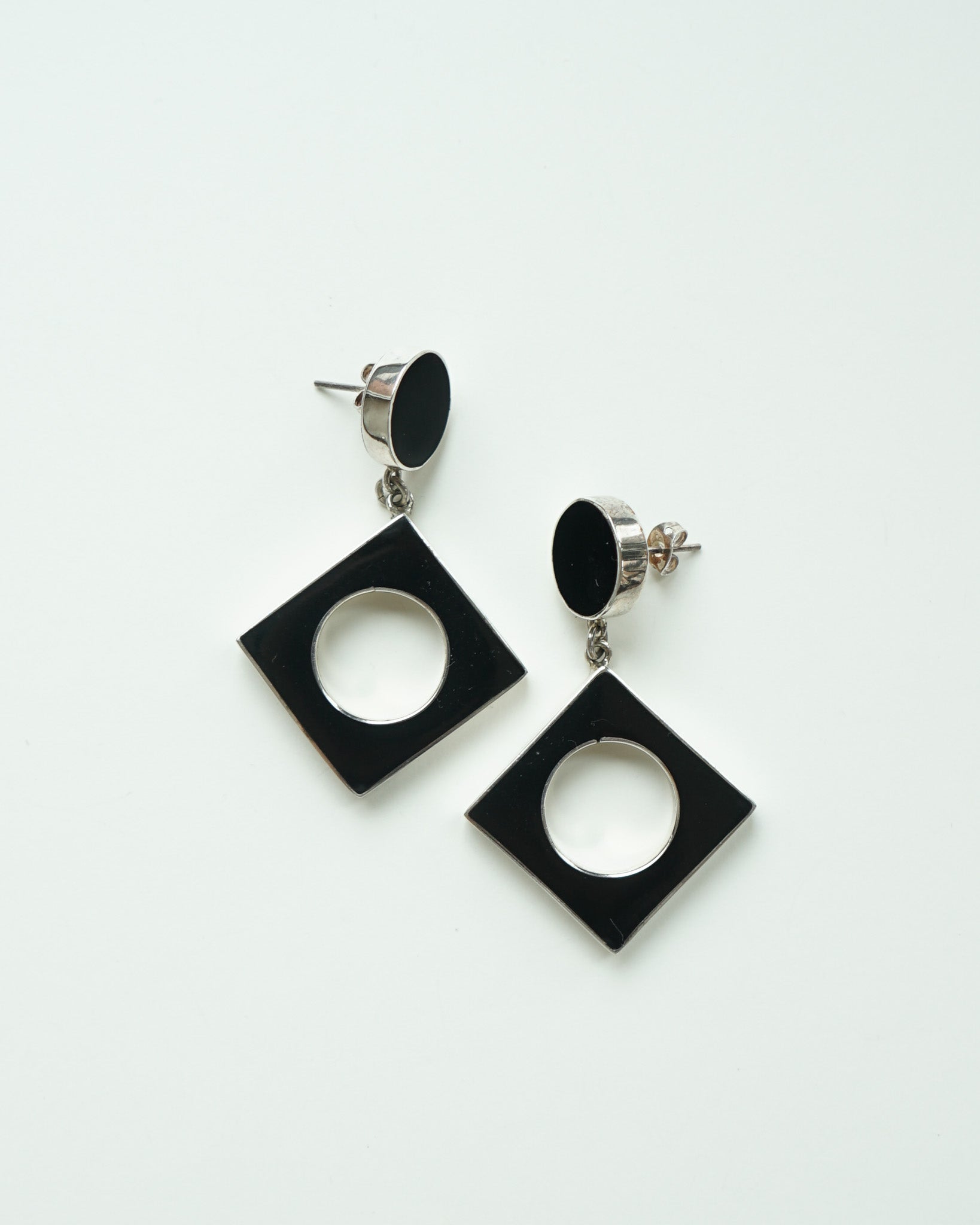 Silver x Onyx Earrings