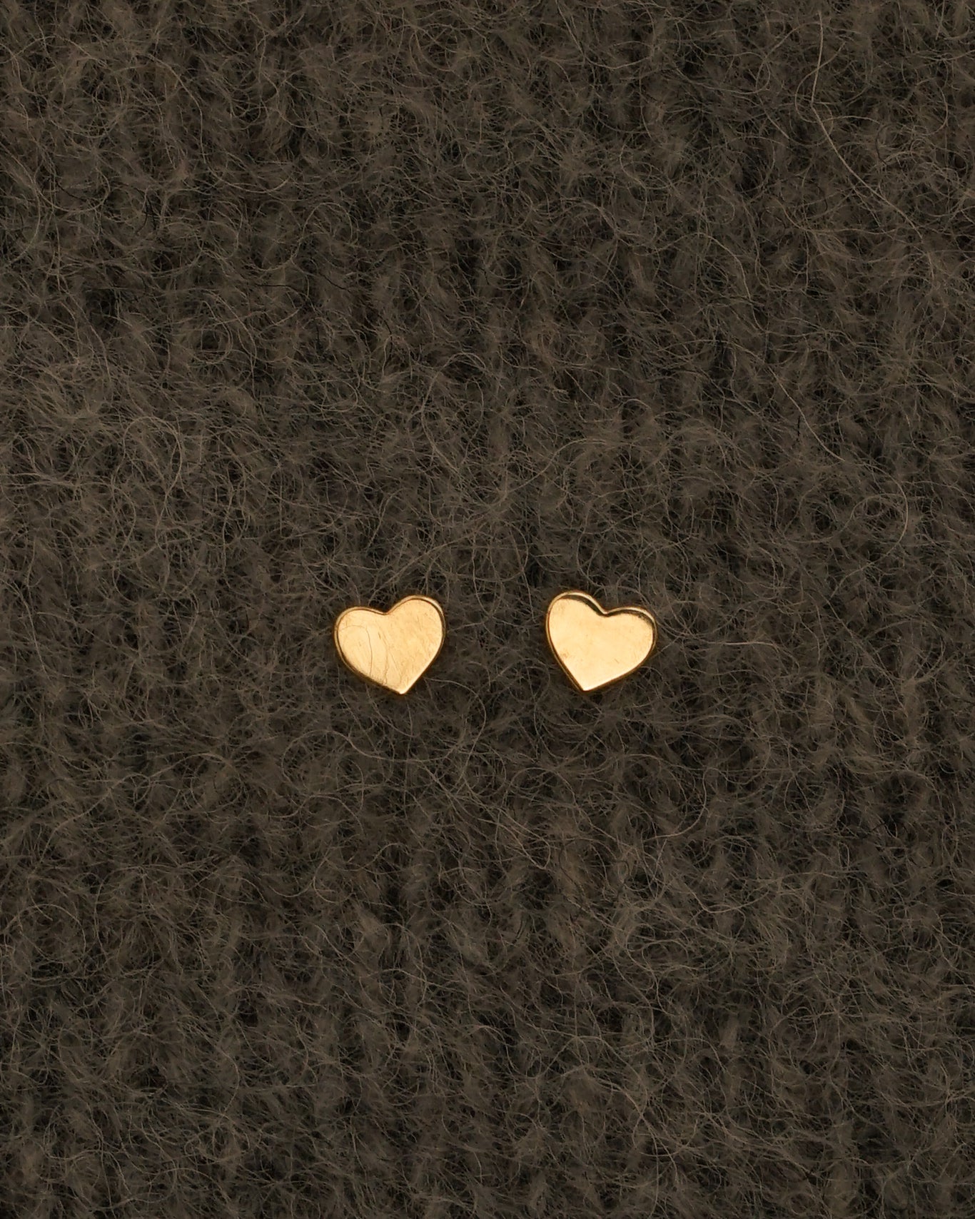 14k Gold Heart Stud Earrings
