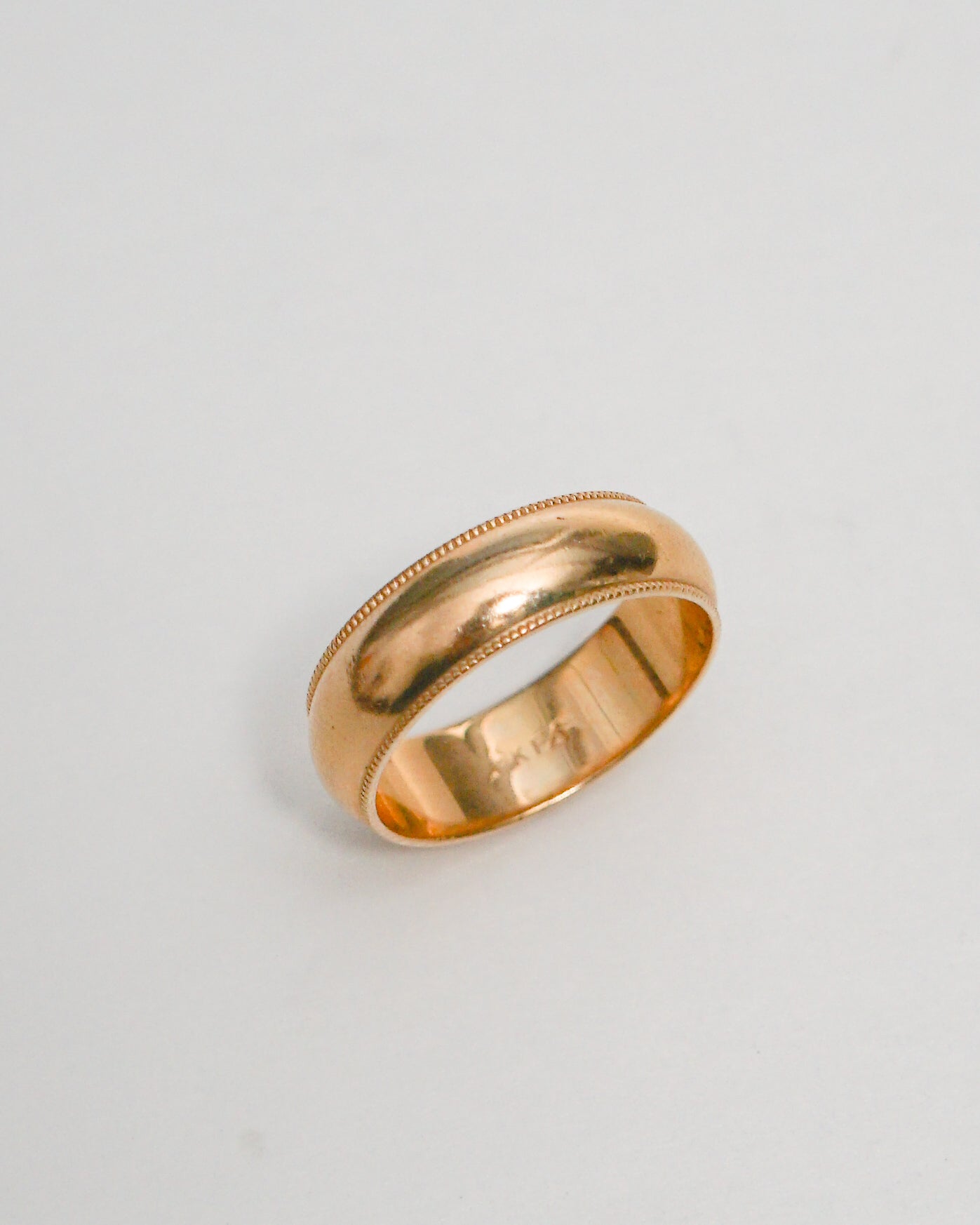 14k Gold Milgrain Band Ring / size: 6, 6.5