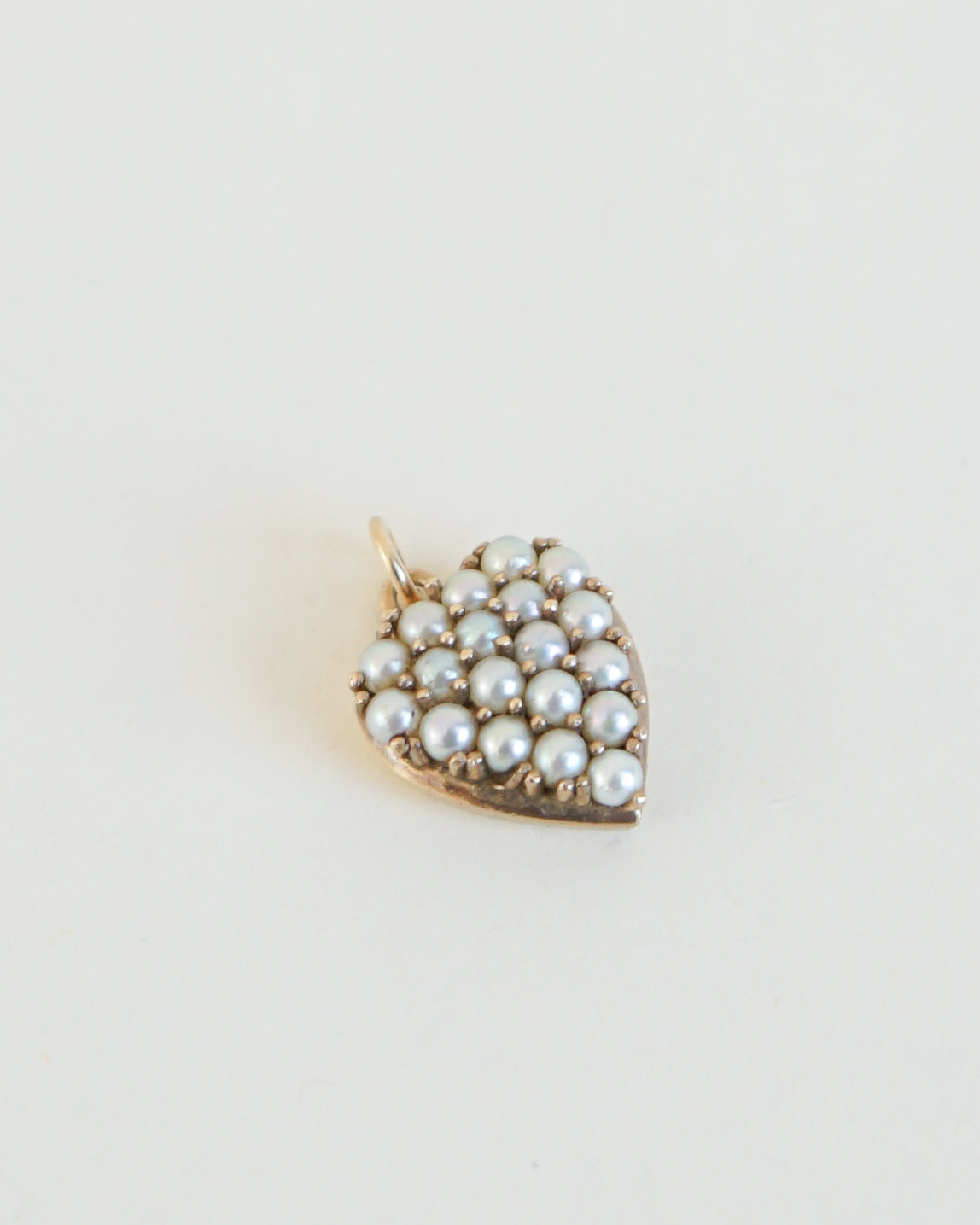 14k Gold x Pearl Heart Charm