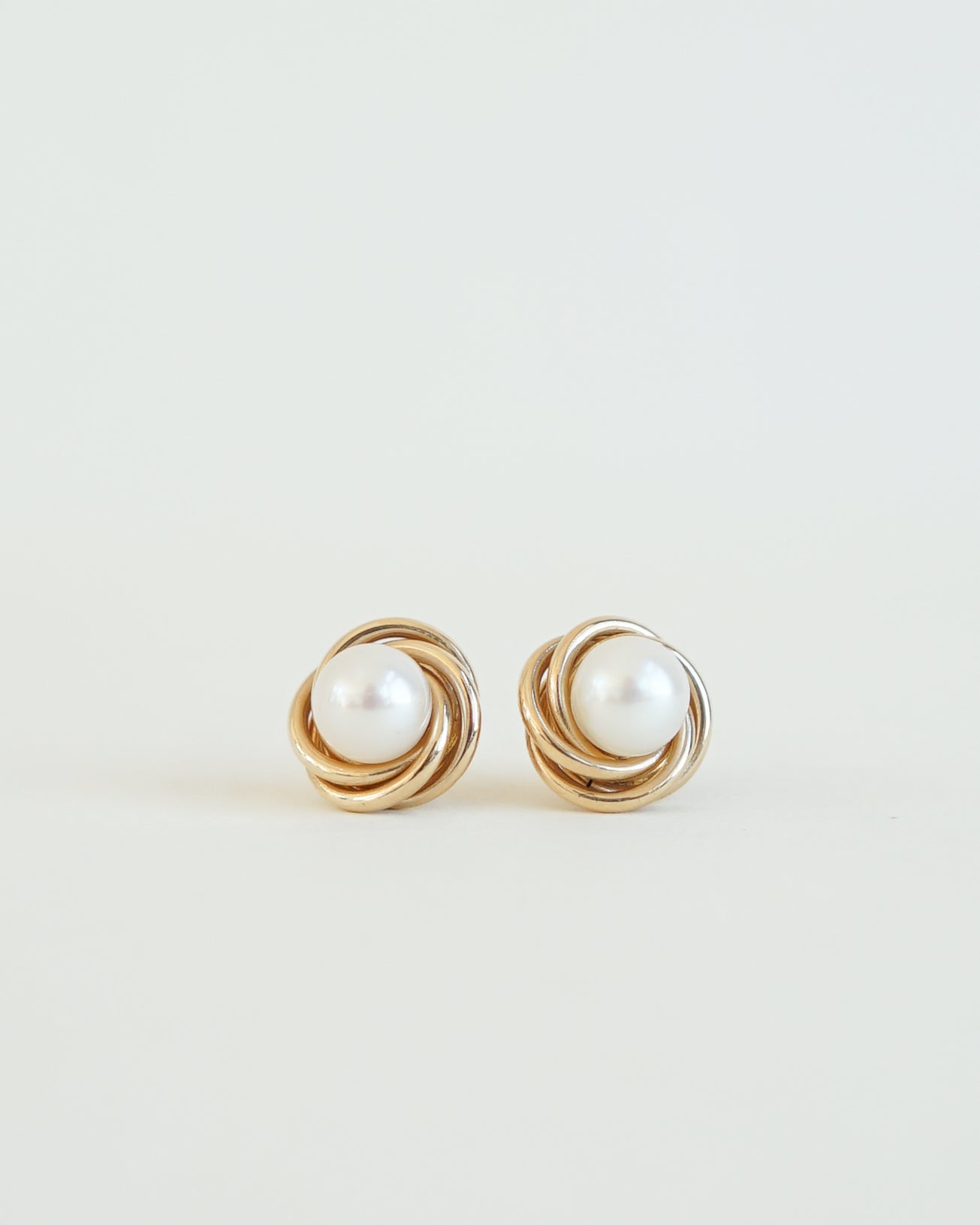 14k Gold Two-way Earrings w/ Pearl