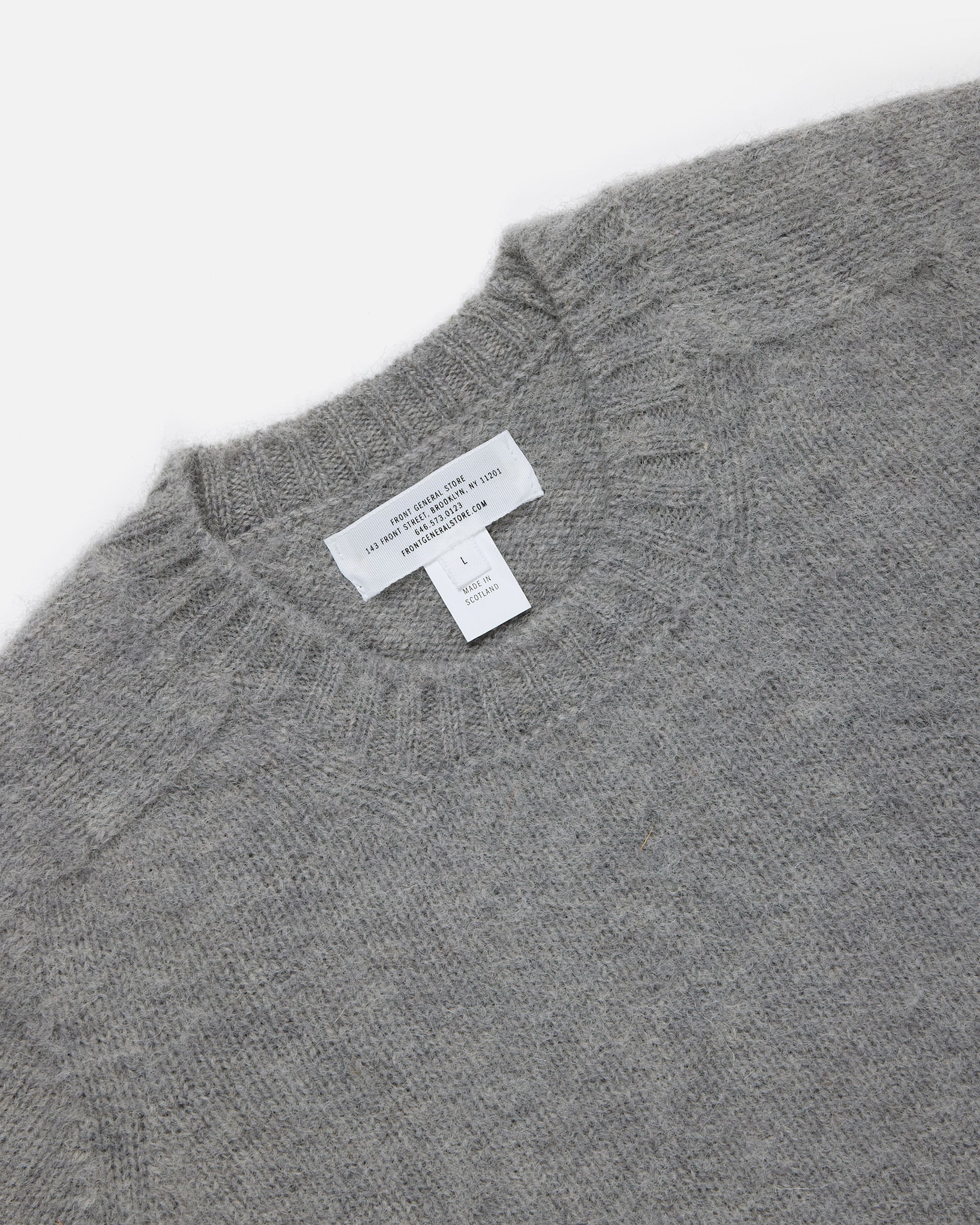 Brushed Shetland Sweater Crew Neck / Gray – Front General Store