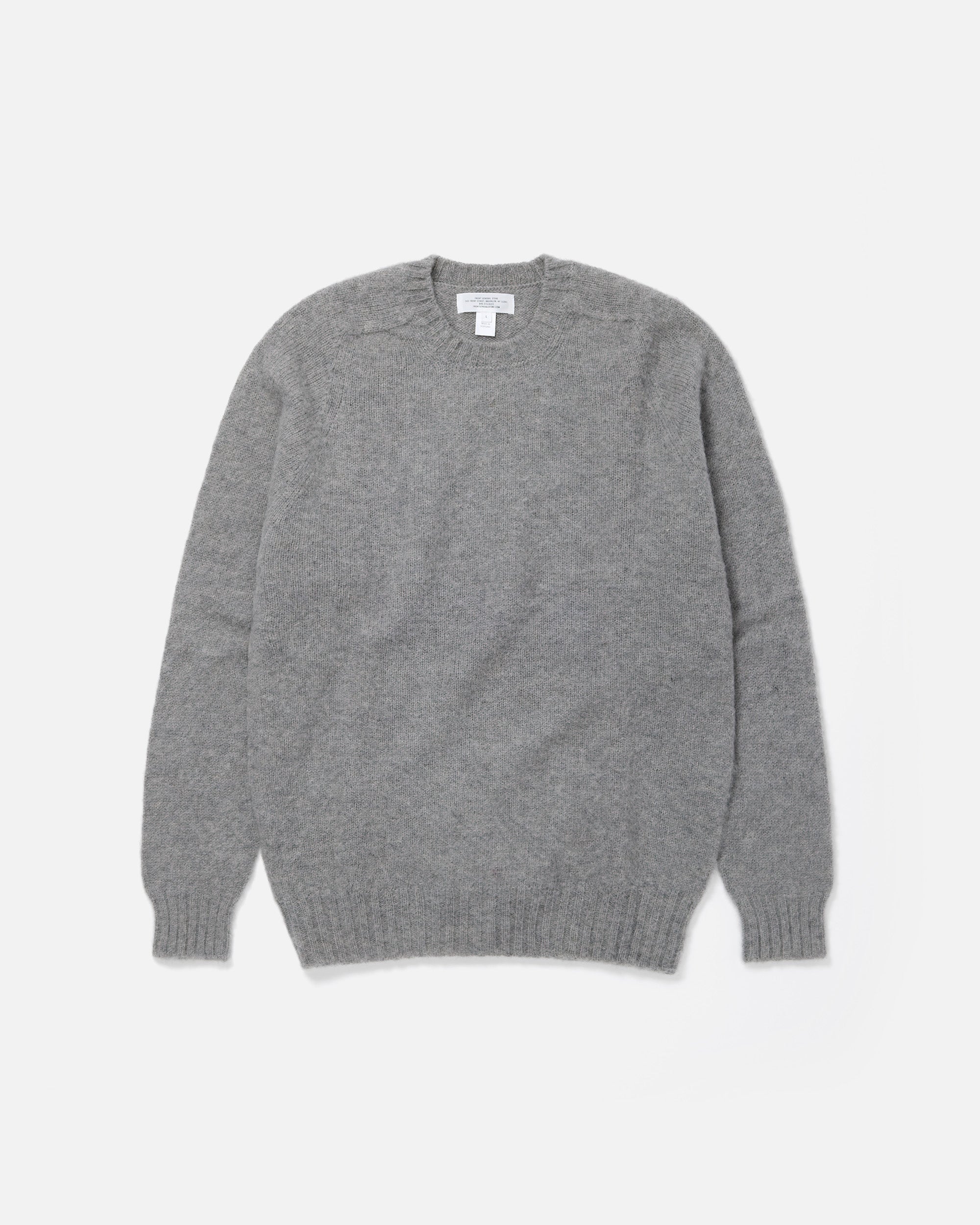 Brushed Shetland Sweater Crew Neck / Gray – Front General Store