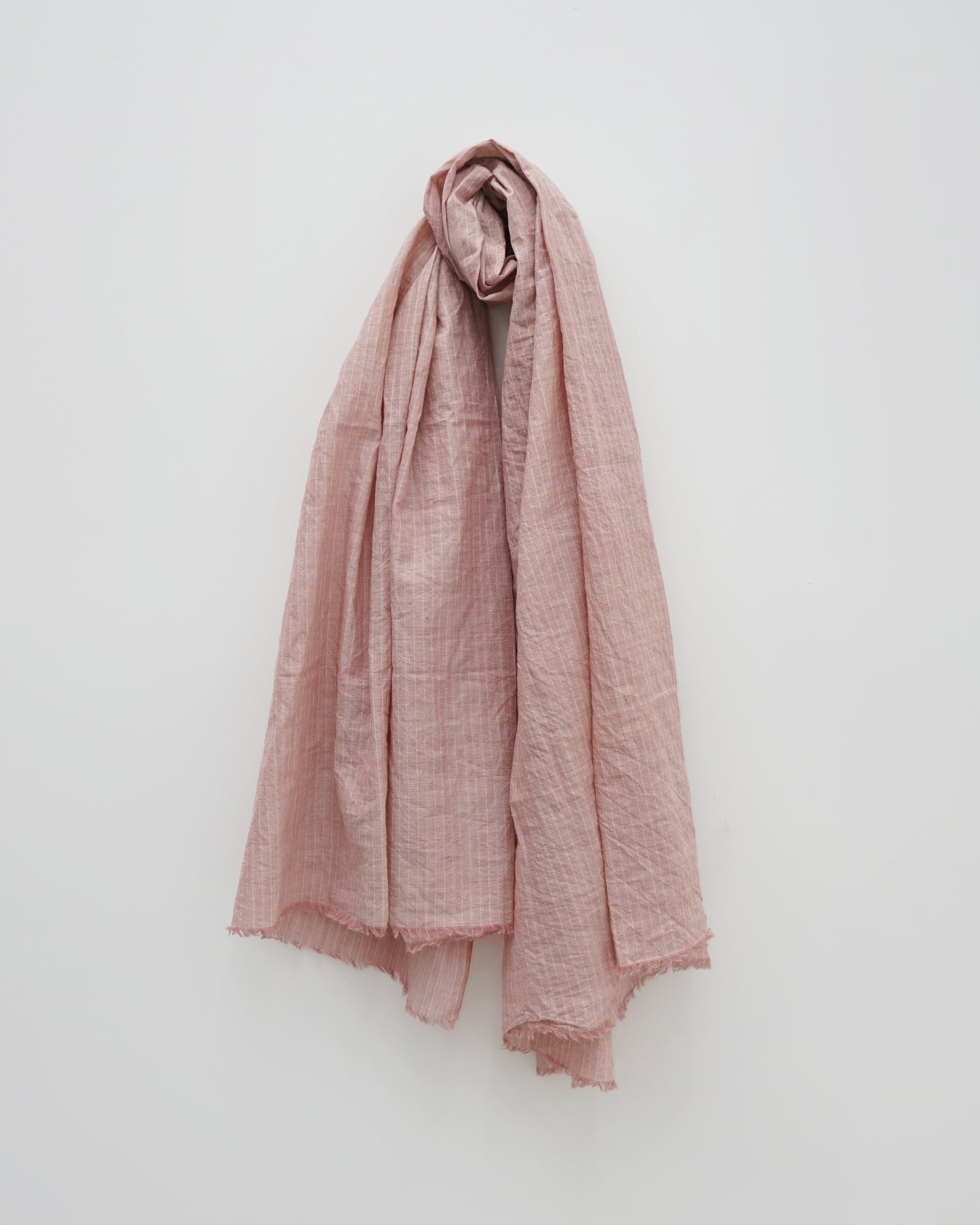 Handwoven Cotton Scarf Pink Stripe