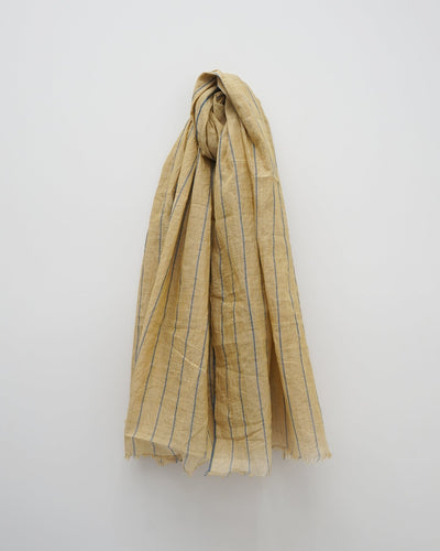 Handwoven Cotton Scarf Yellow Stripe