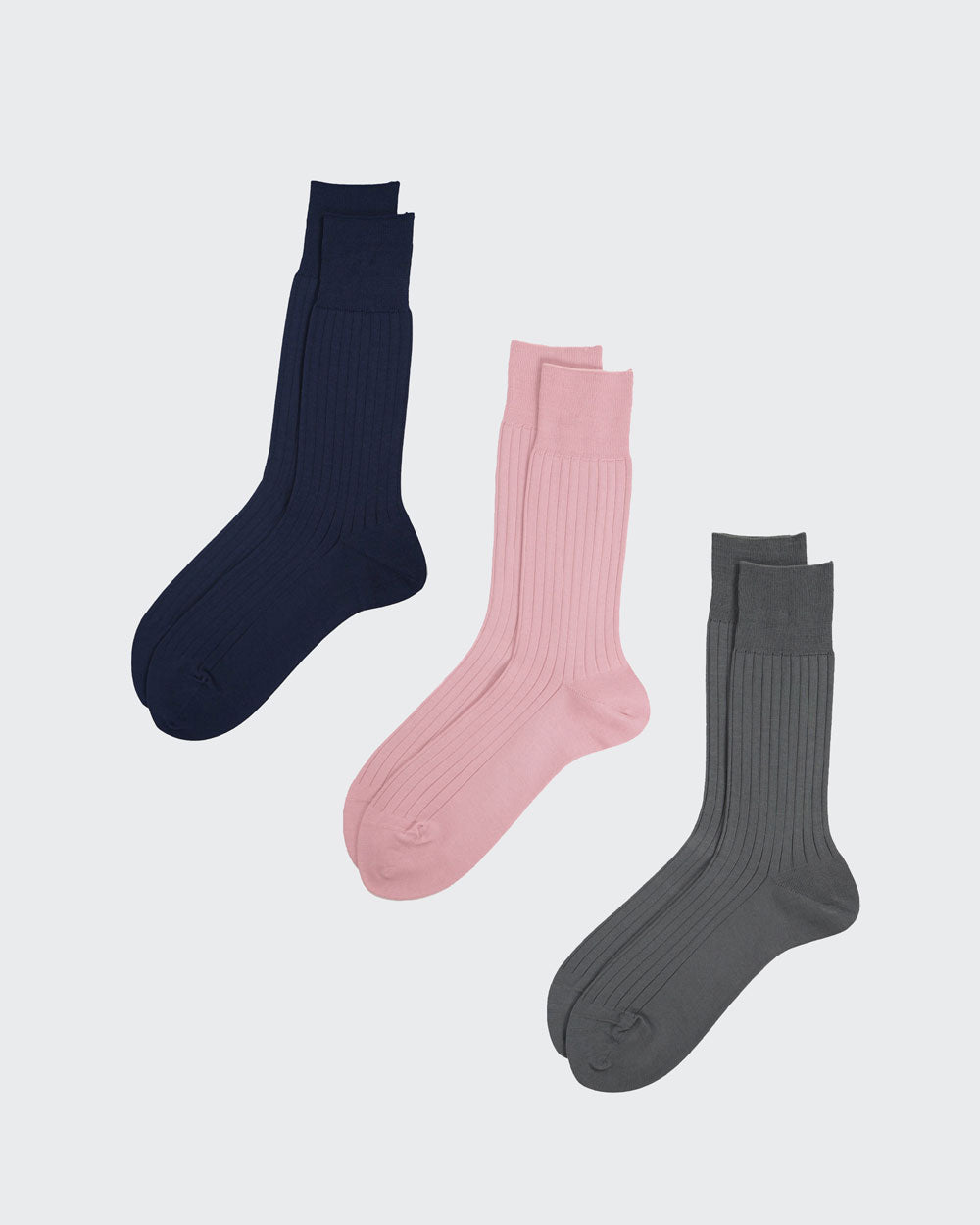Dress Socks Set / Navy Pink Gray