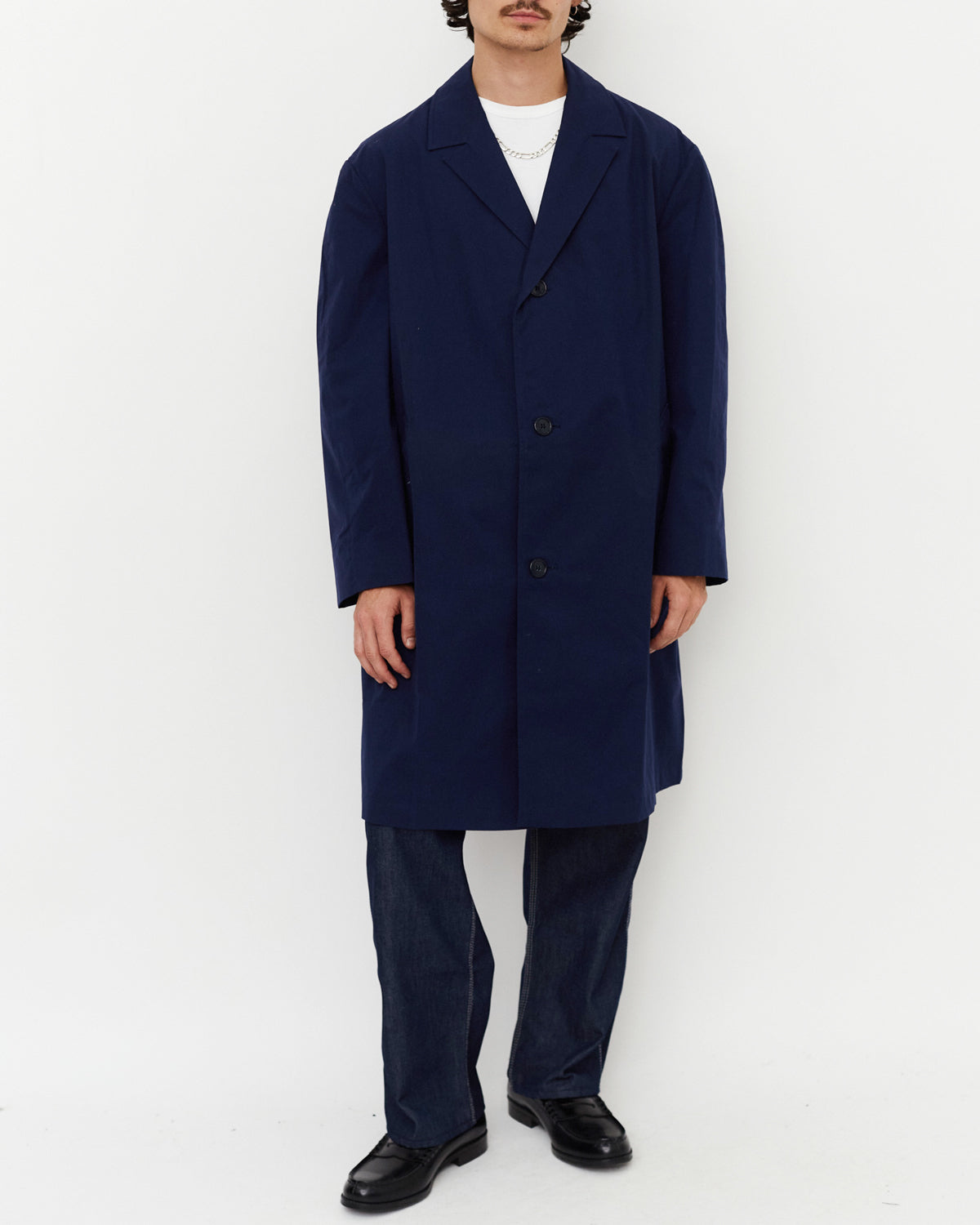 Mens navy top coat best sale