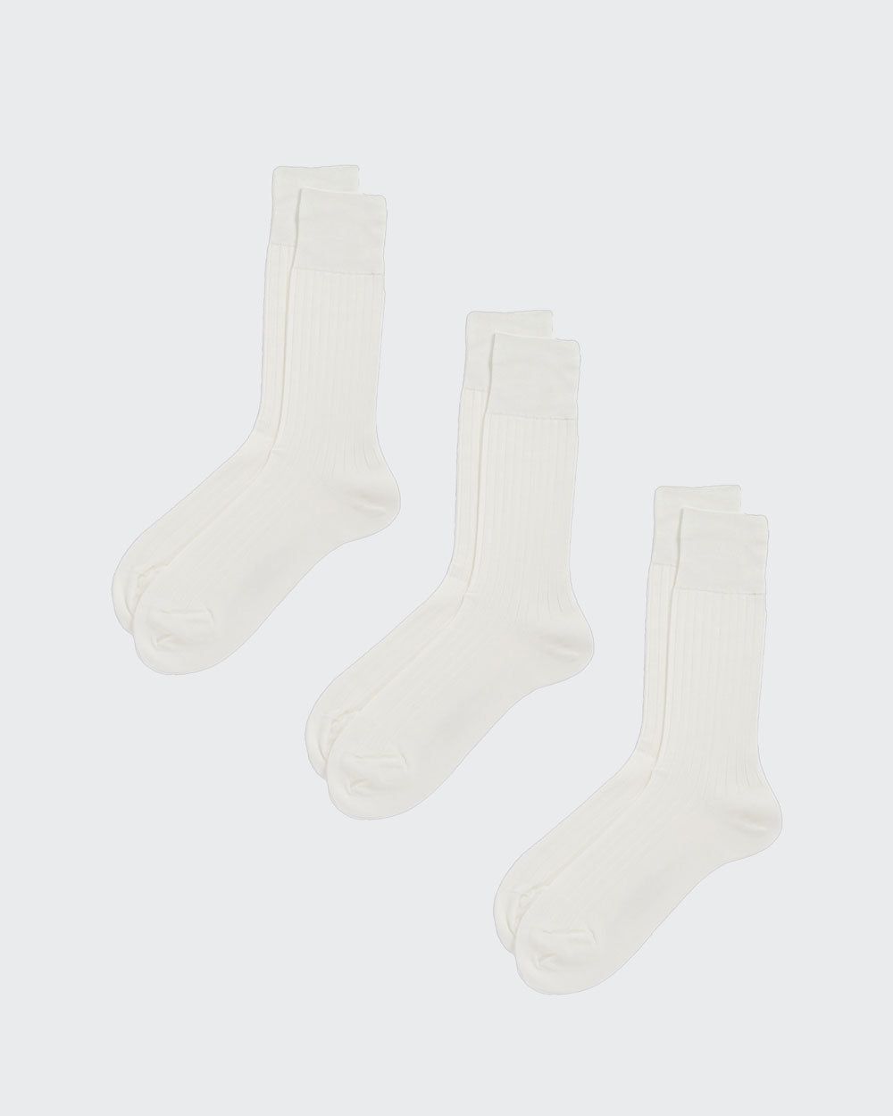 Dress Socks Set / White 3pc