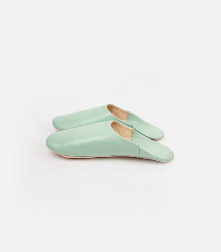 Moroccan Babouche Basic Slippers / Sage