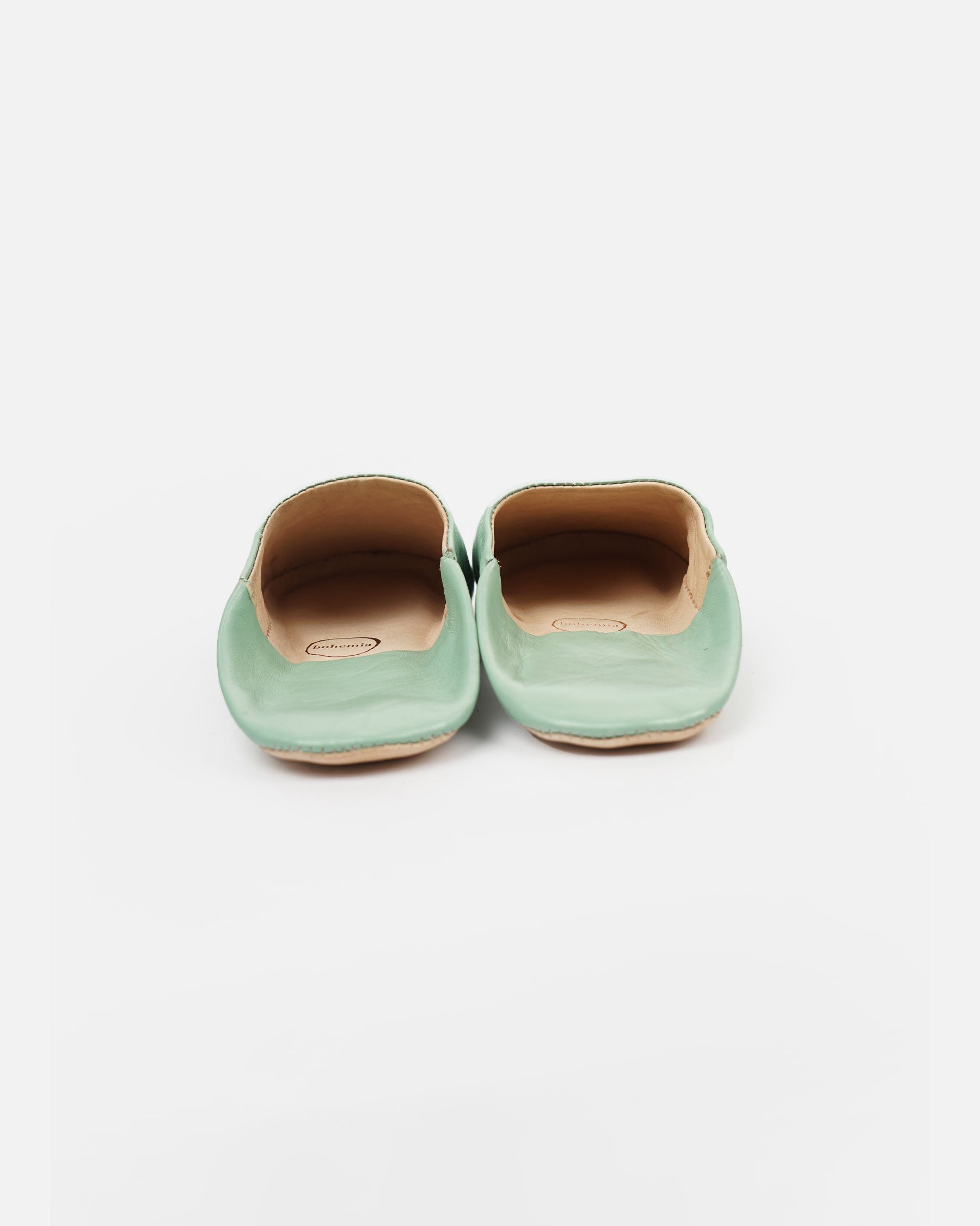 Moroccan Babouche Basic Slippers, Mint