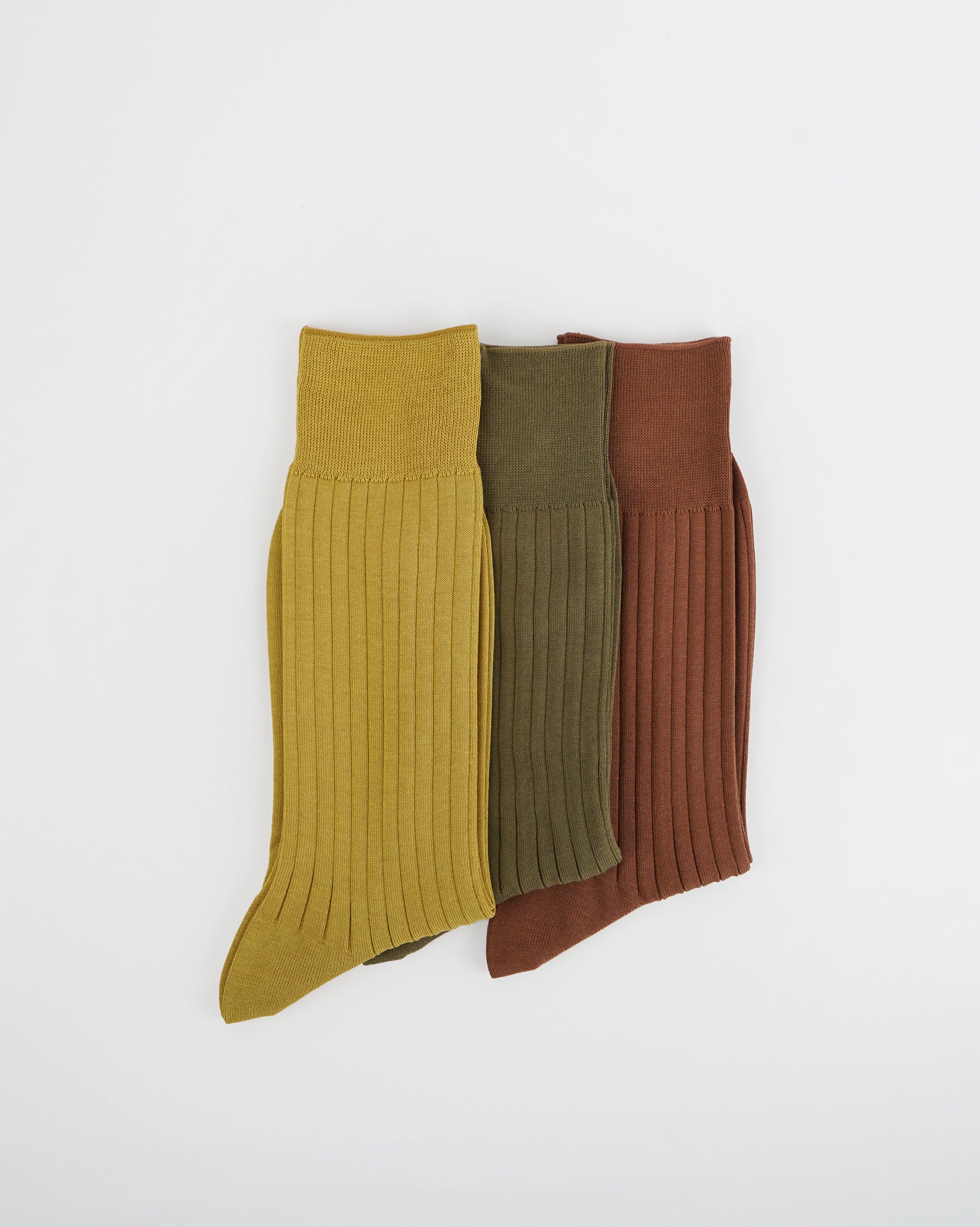 Dress Socks Set / Brown Khaki Yellow