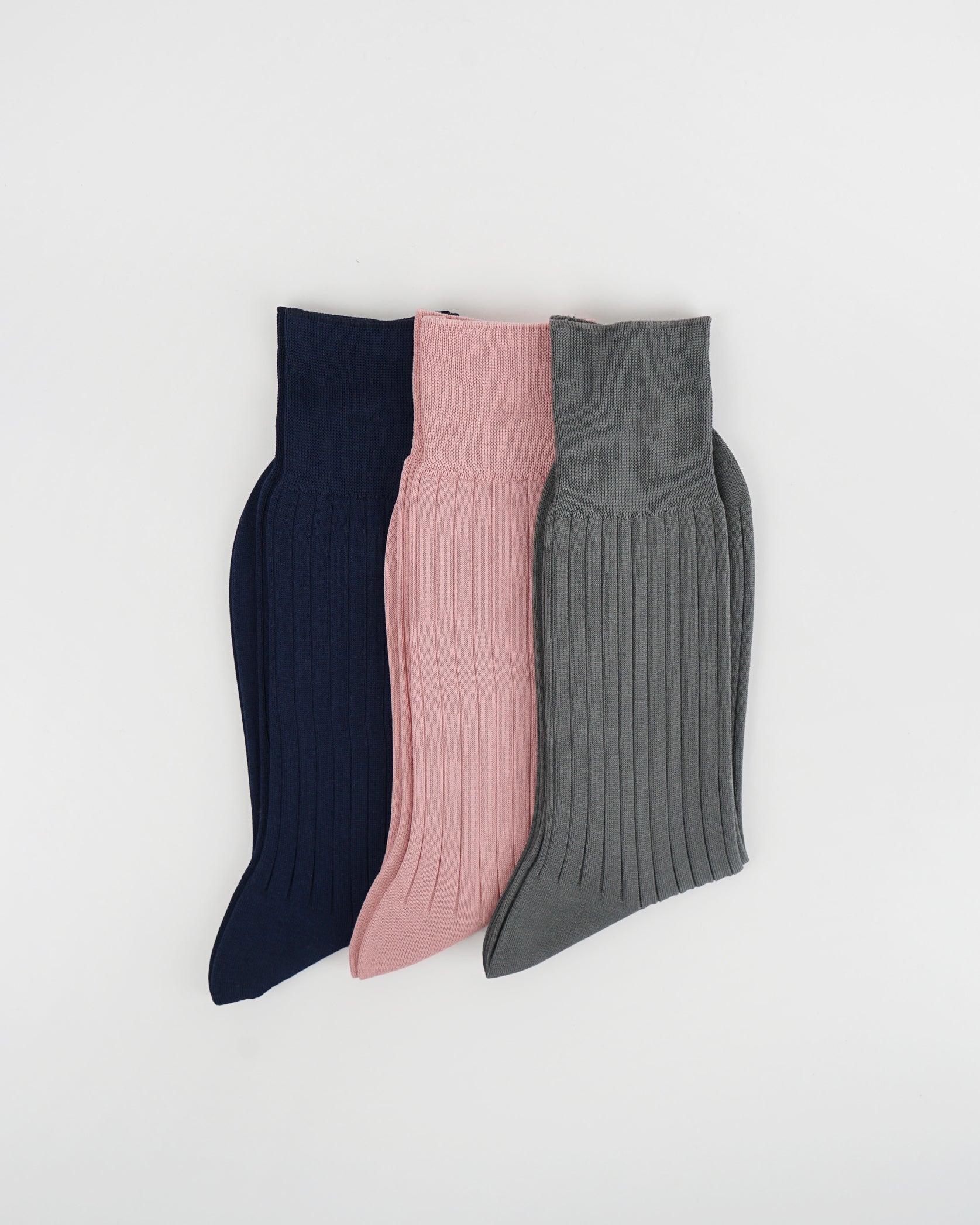 Dress Socks Set / Navy Pink Gray