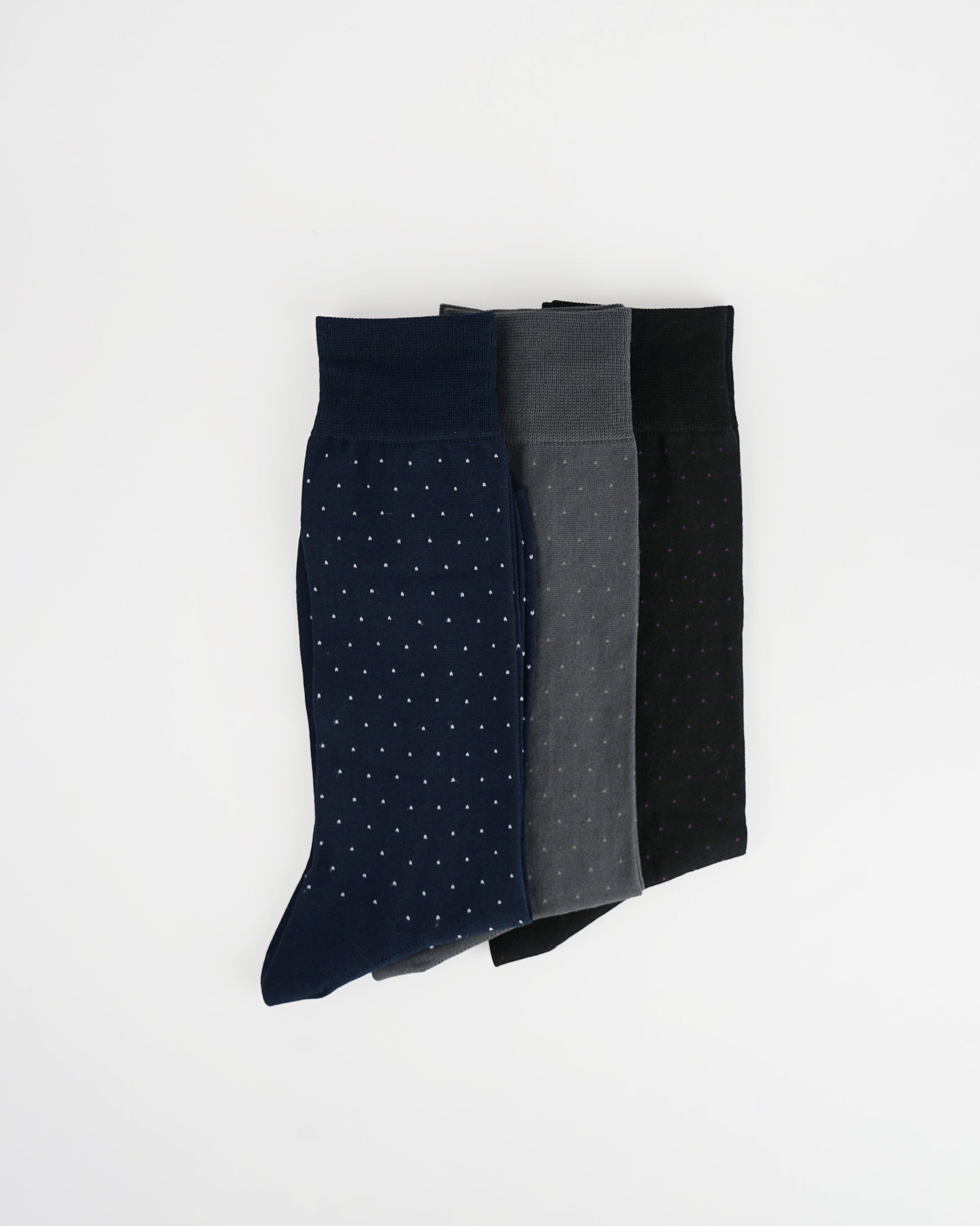 Polka Dot Dress Socks Set / Gray Black Navy