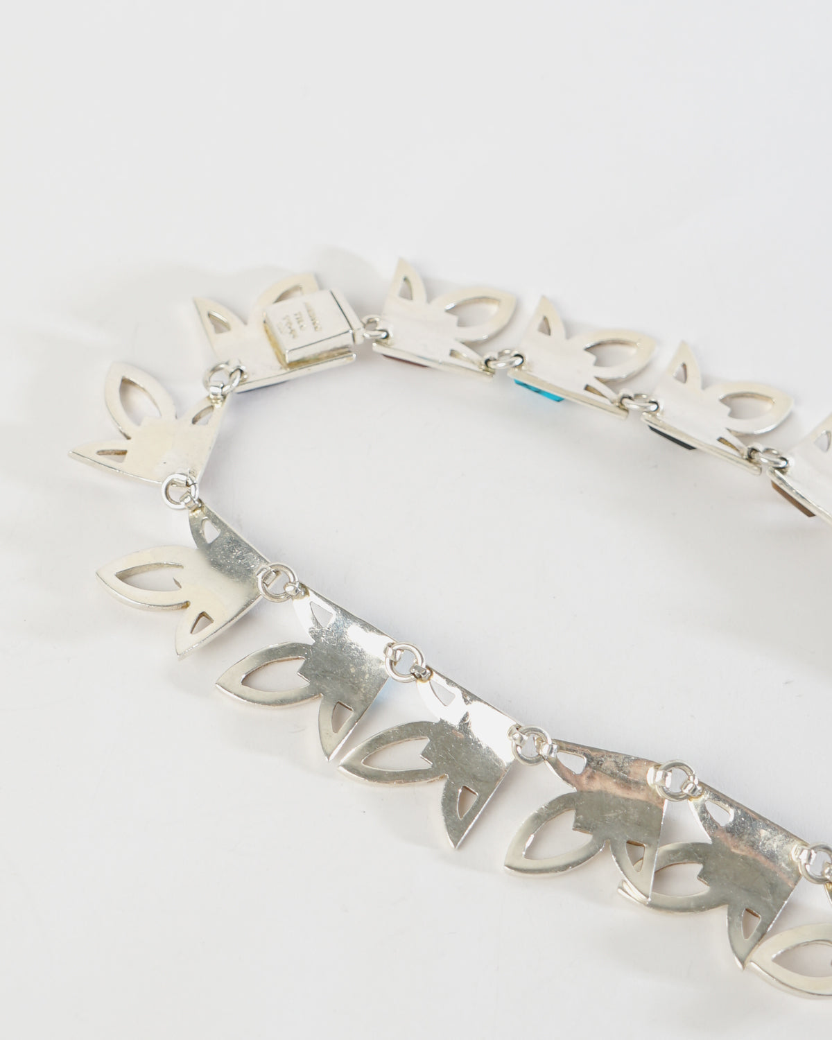 Silver Necklace w/ Multi Stones