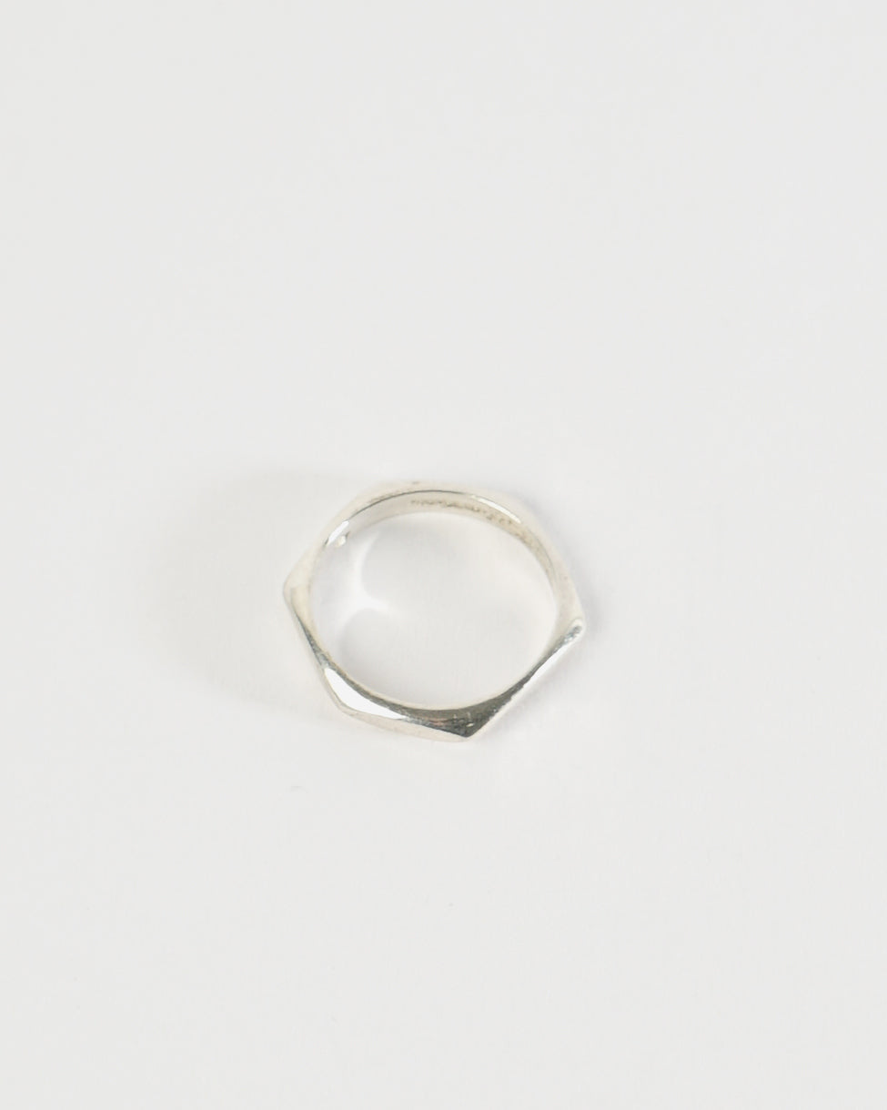 Silver Hexagonal Ring / size: 11