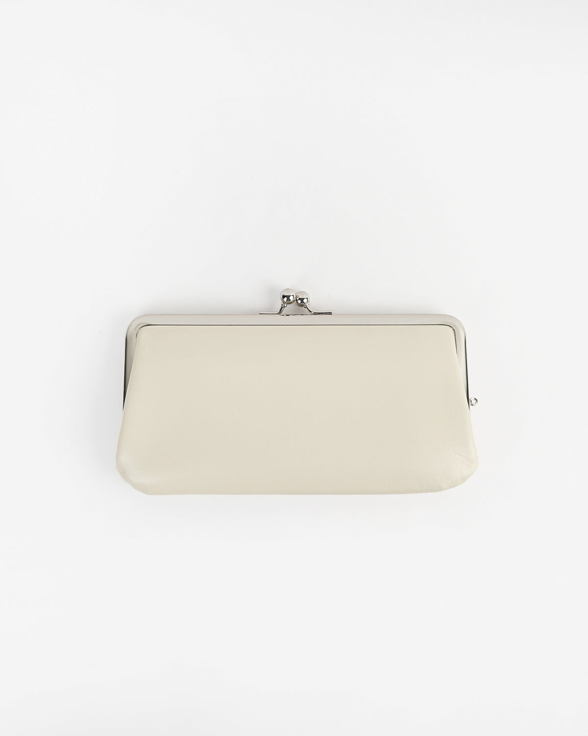 White Leather Purse Long