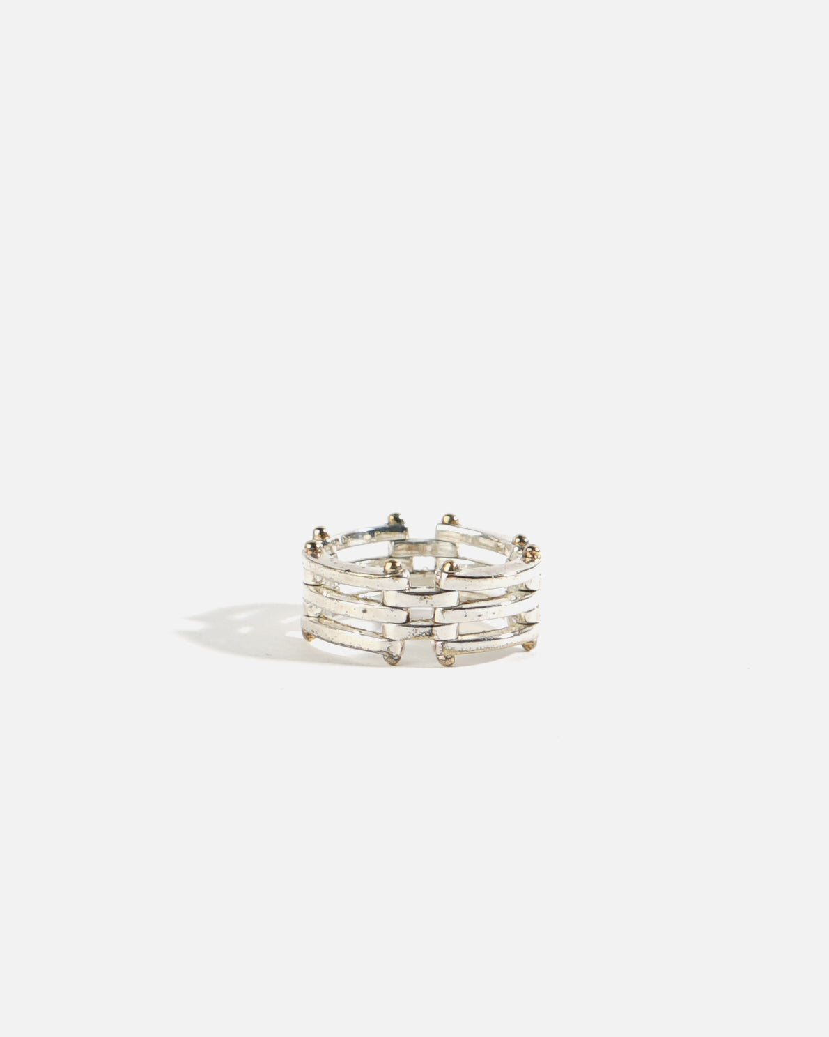 Silver x 18k  Gate Link Ring