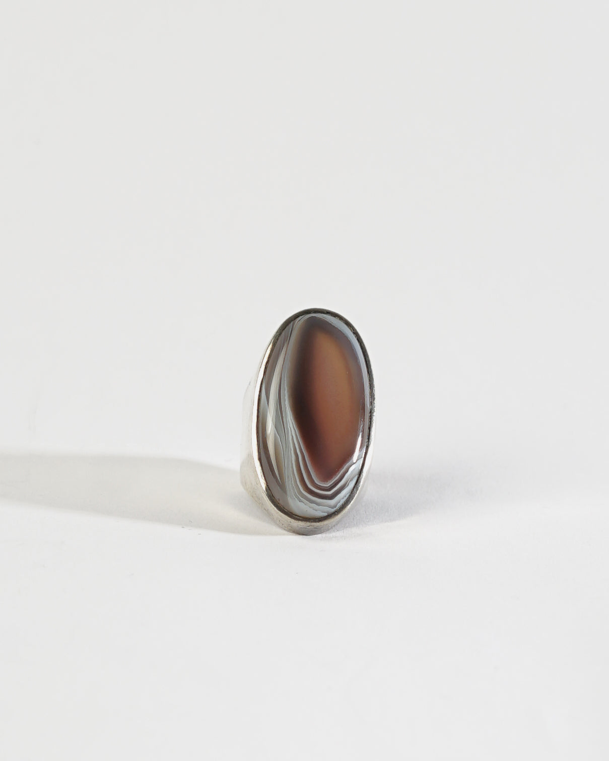 Silver x Agate  Ring / size: 8