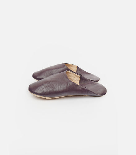 Moroccan Babouche Basic Slippers / Plum