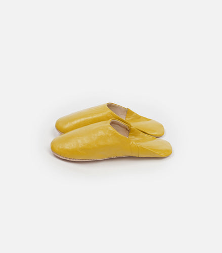 Moroccan Babouche Basic Slippers / Mustard