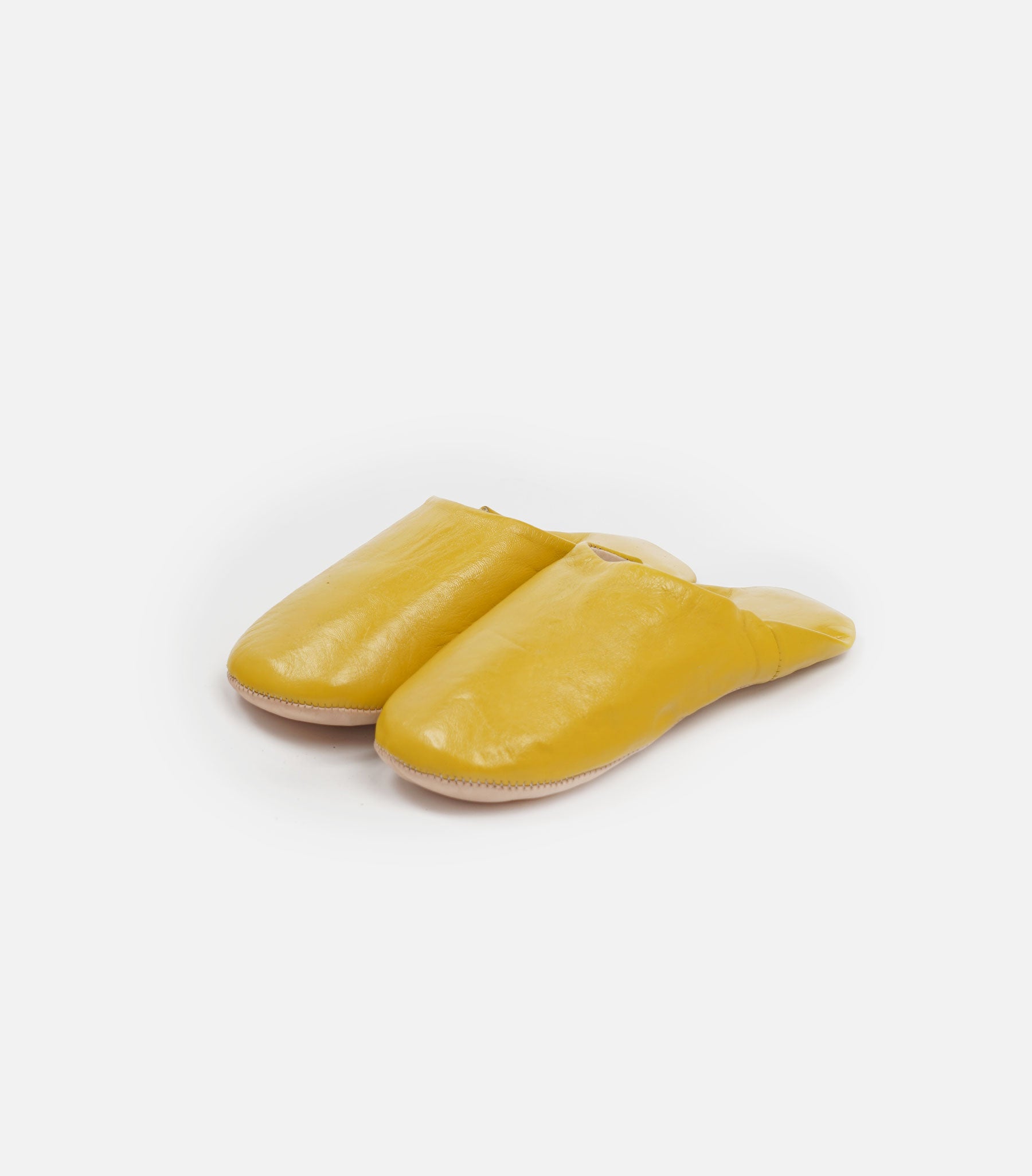 Moroccan Babouche Basic Slippers, Mustard
