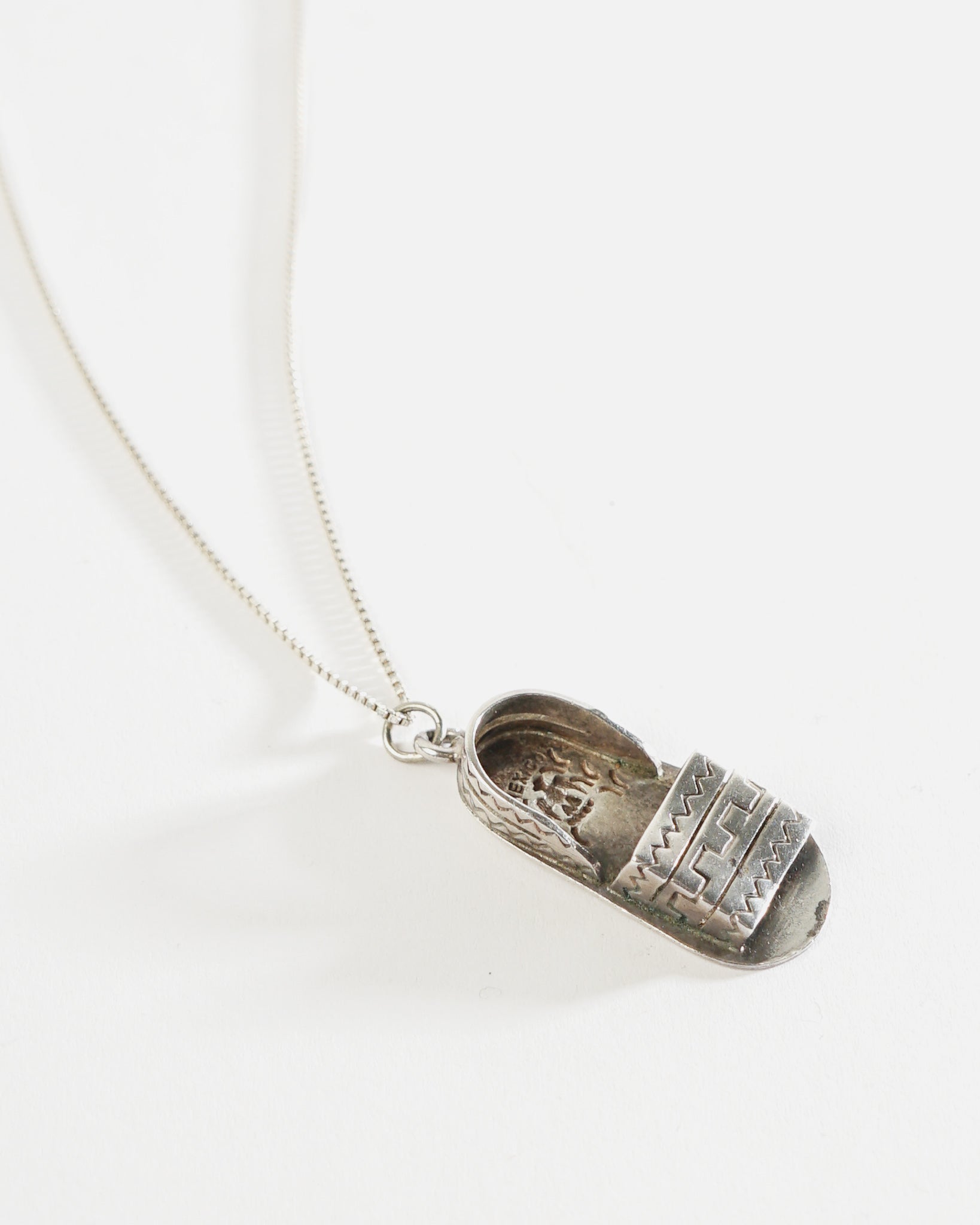 Silver Chain Necklace w/ Sandal Charm