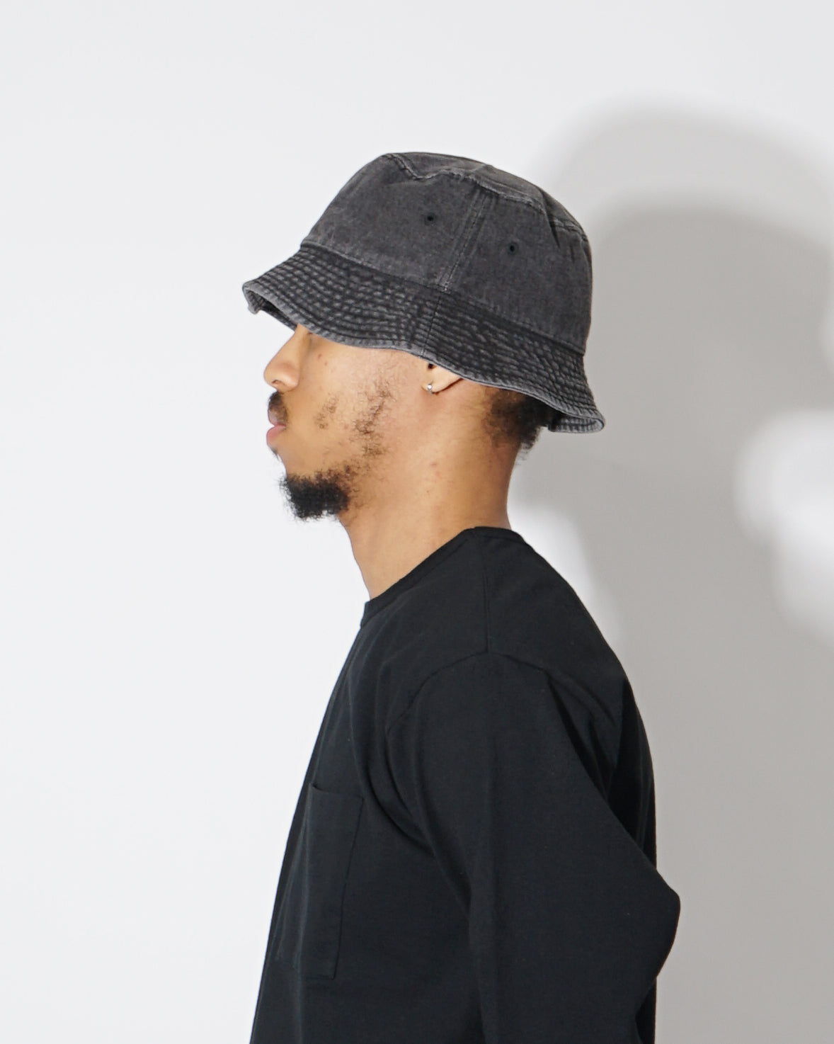 Cotton Bucket Hat Black Denim – Front General Store