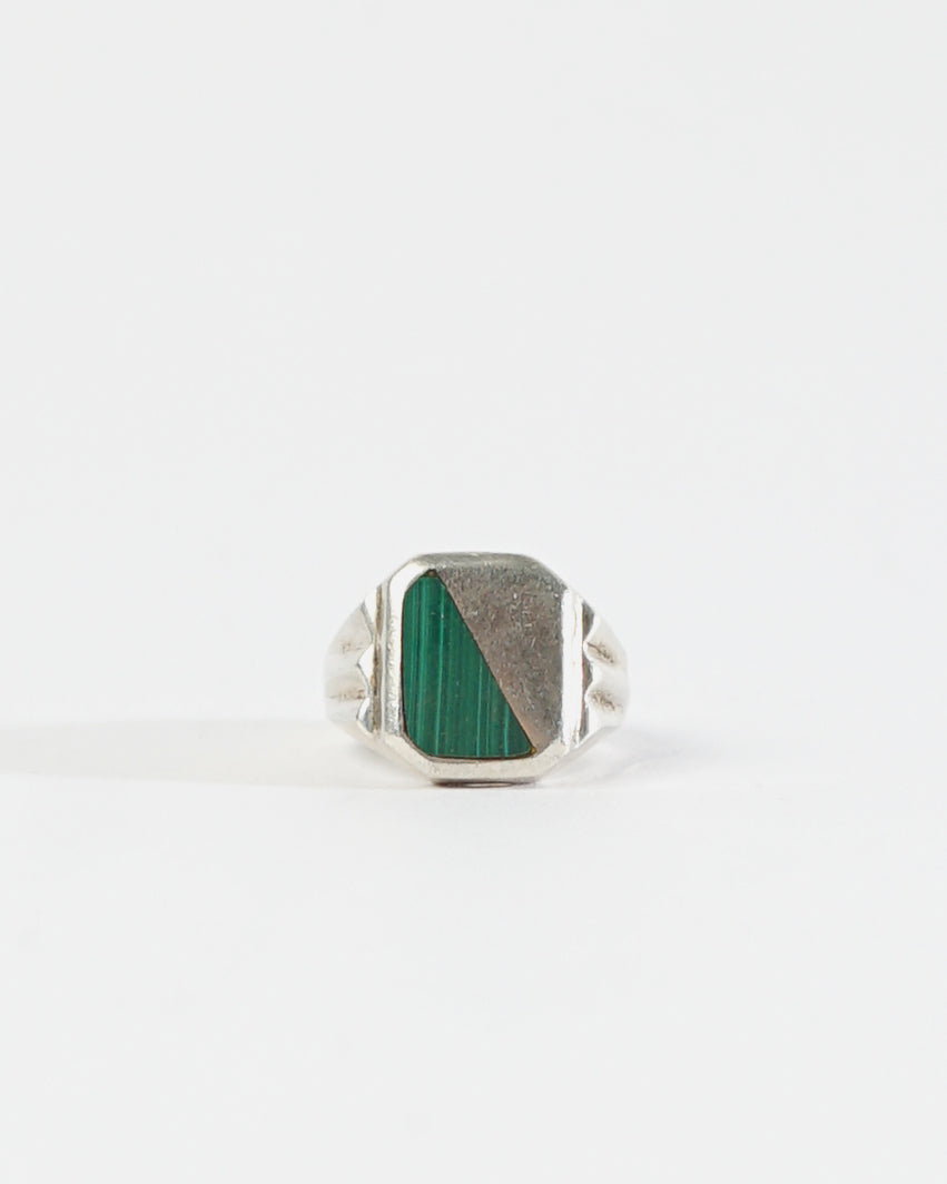 Silver x Malachite Ring / size: 8